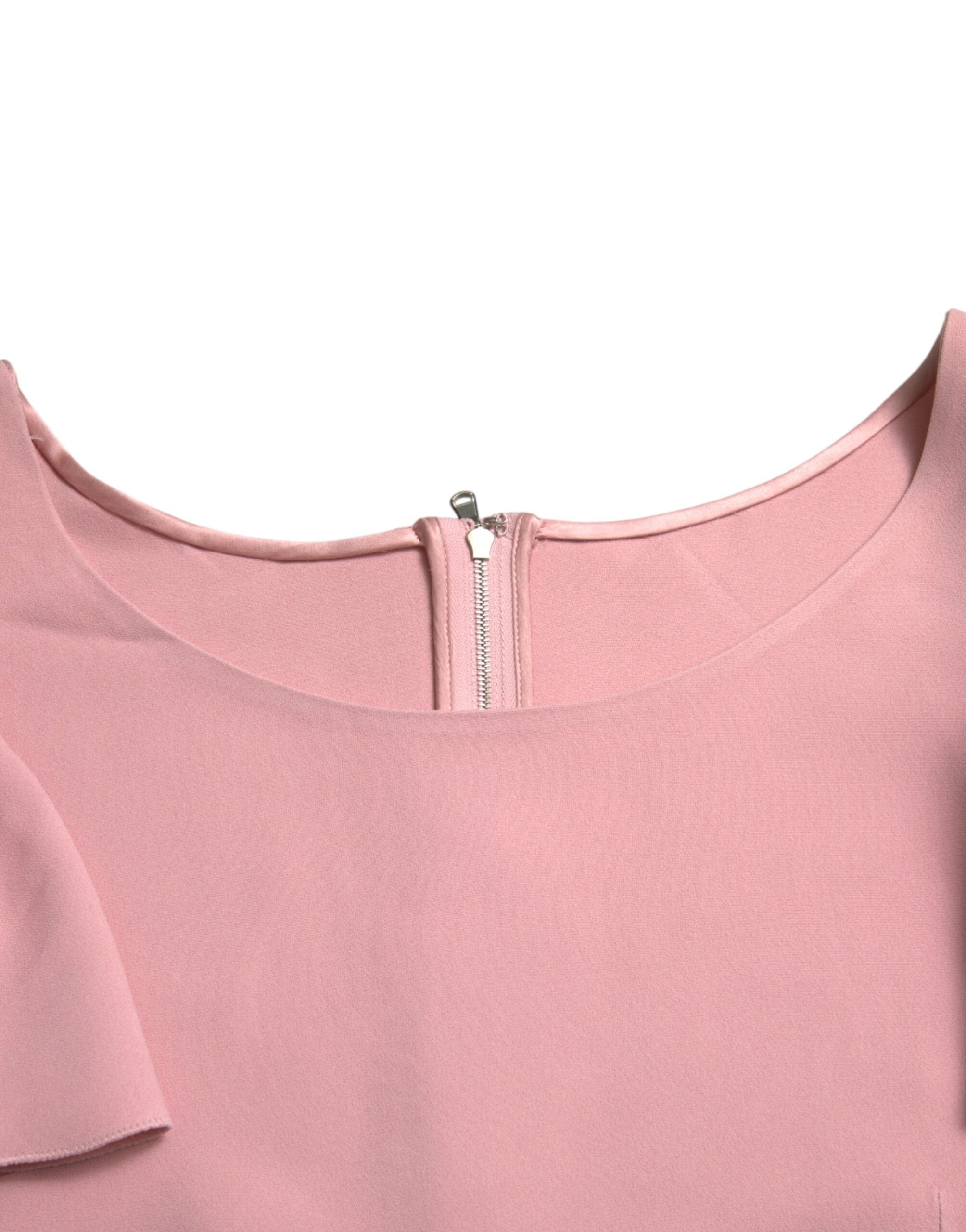 Dolce & Gabbana Rosa Kurzarm Rundhalsausschnitt Blusentop-6