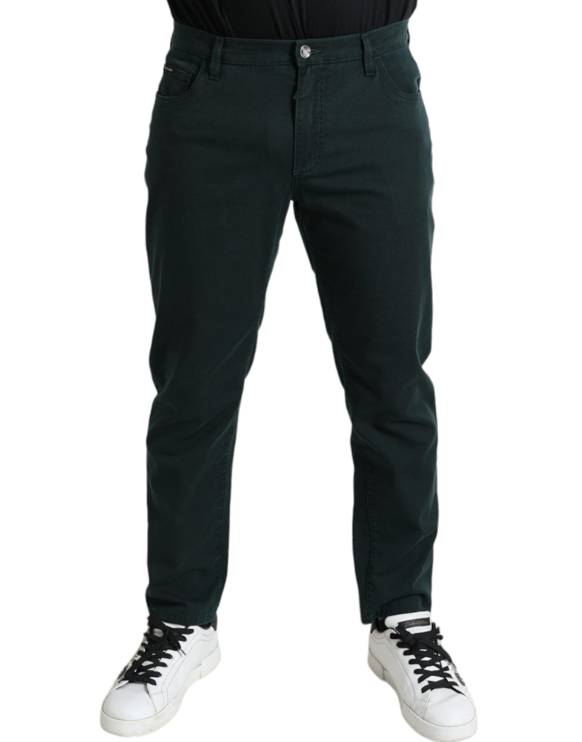 Dolce & Gabbana Green Cotton Stretch Skinny Denim Jeans for Men-1