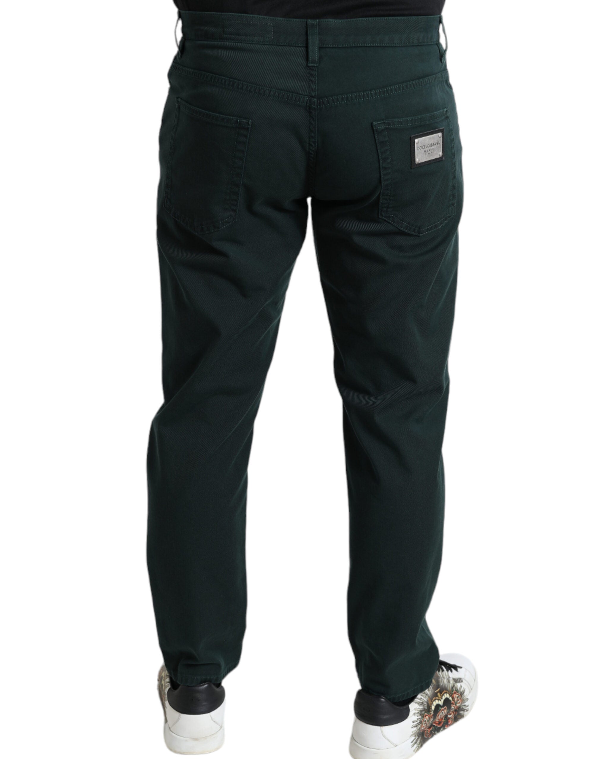 Dolce & Gabbana Green Cotton Stretch Skinny Denim Jeans for Men-2