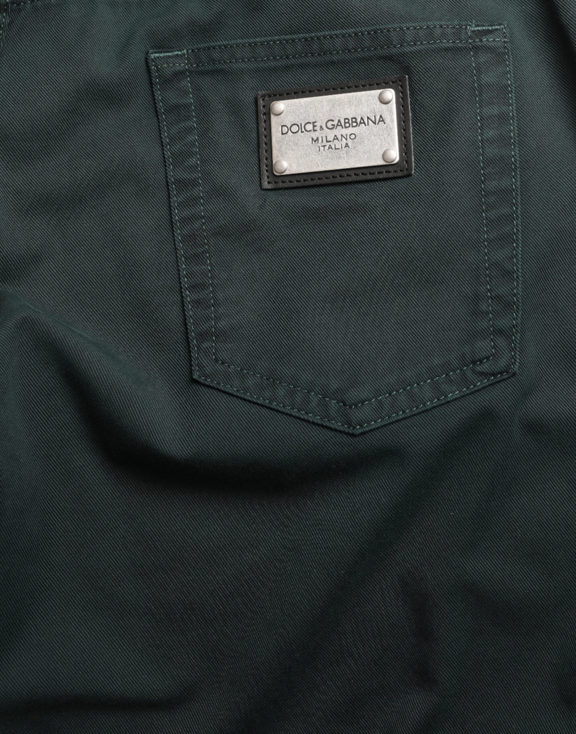 Dolce & Gabbana Green Cotton Stretch Skinny Denim Jeans for Men-4
