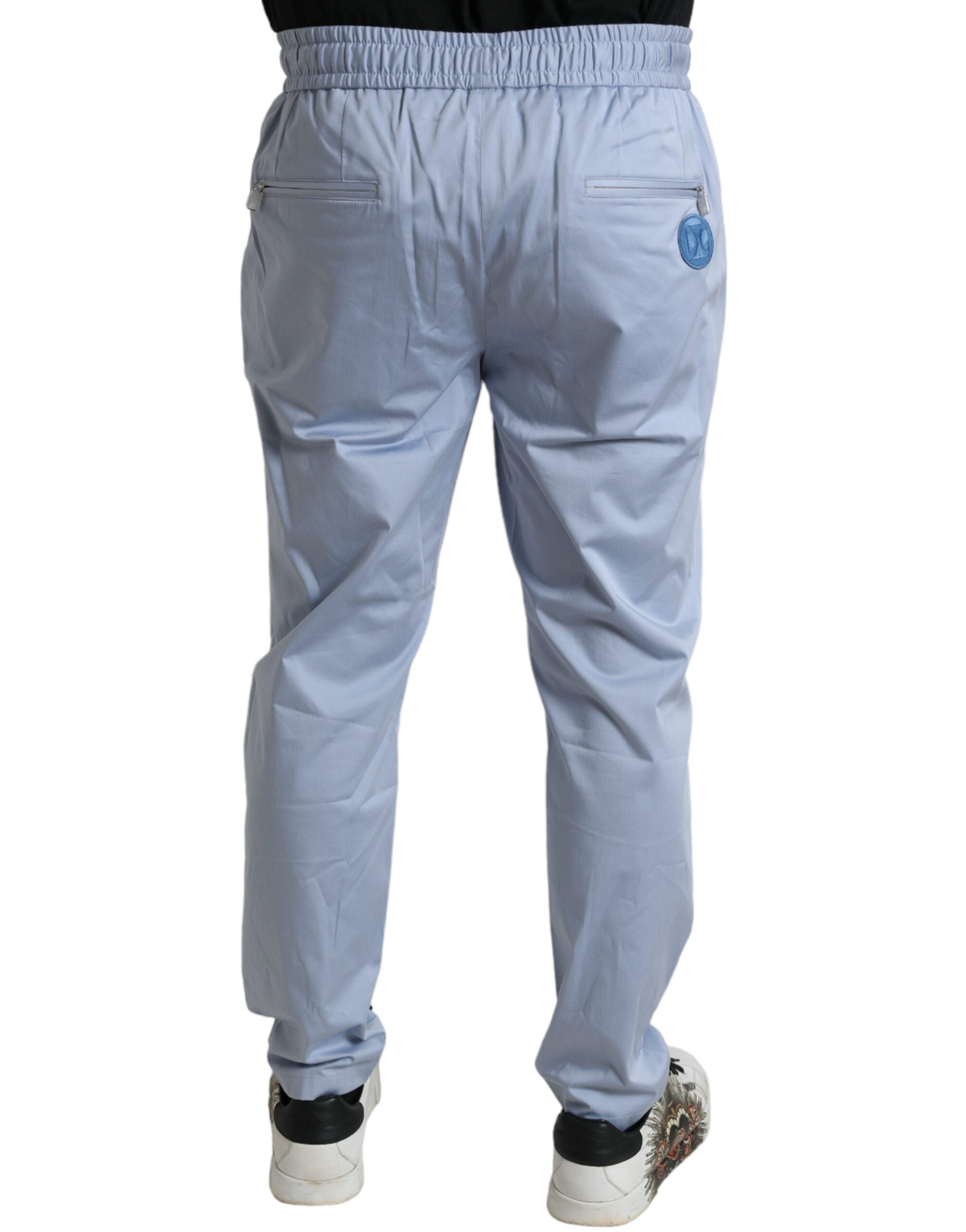 Dolce & Gabbana Light Blue Cotton Stretch Joggers-2