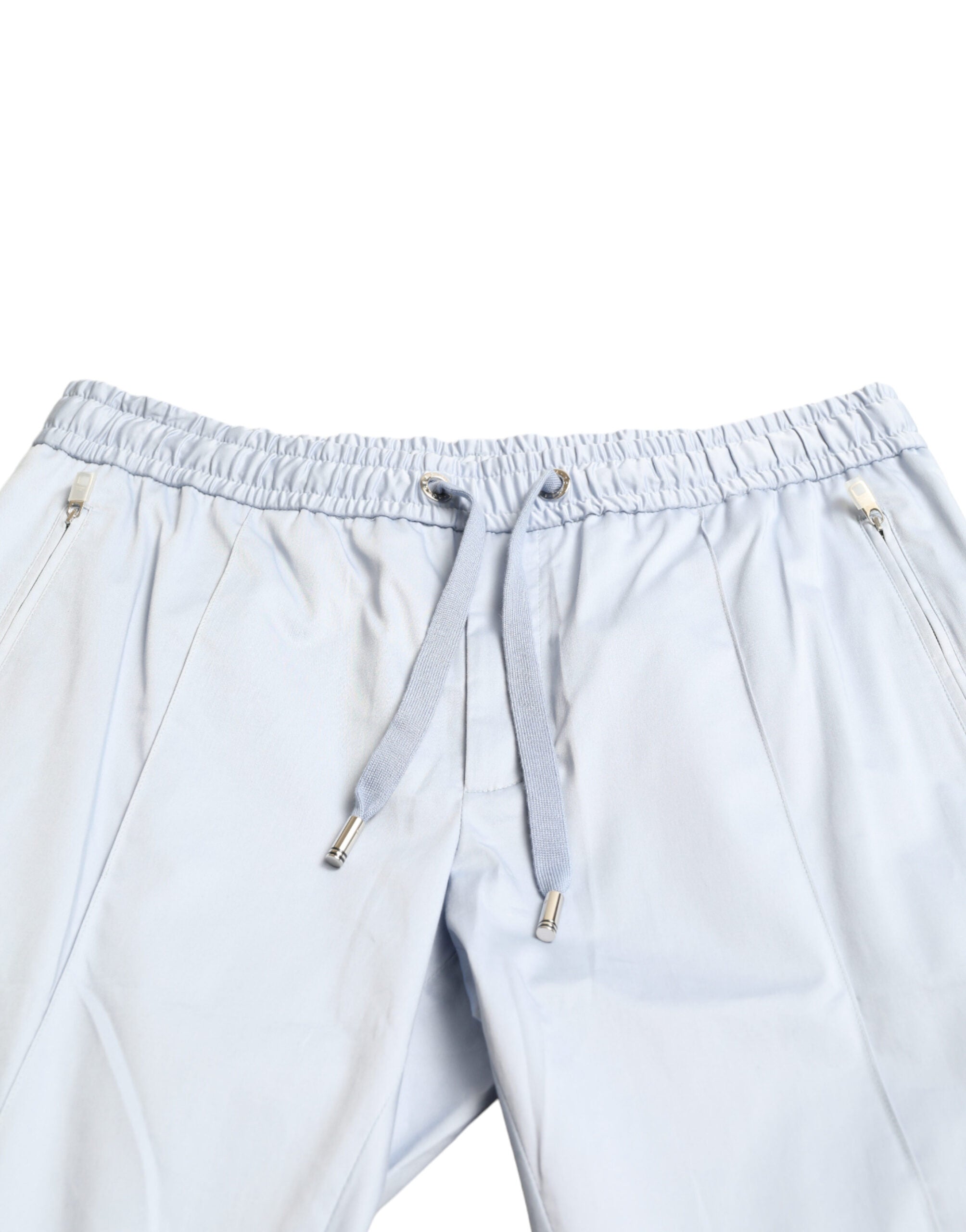Dolce & Gabbana Light Blue Cotton Stretch Joggers-4