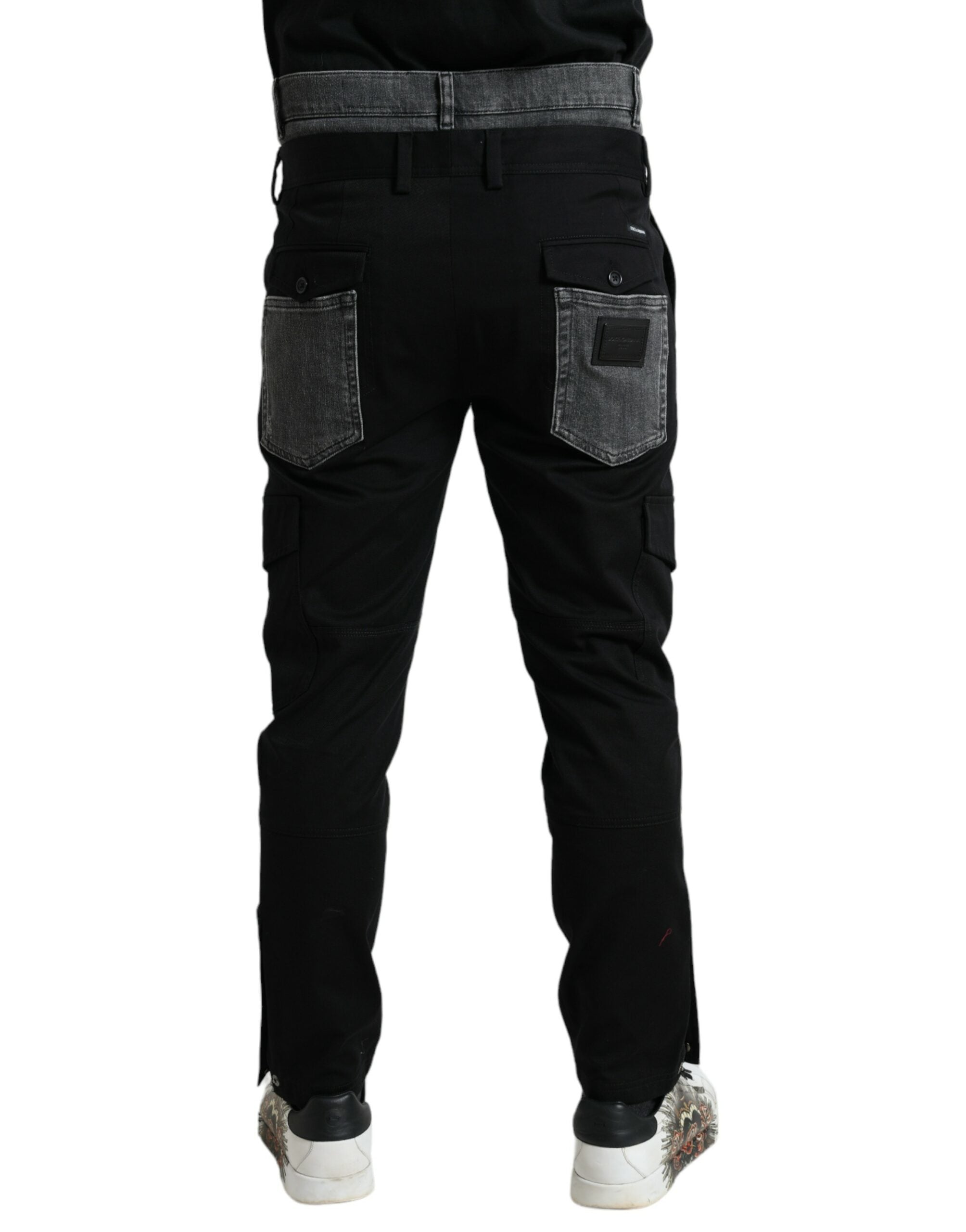 Dolce & Gabbana Black Grey Slim Cotton Denim Jeans-3