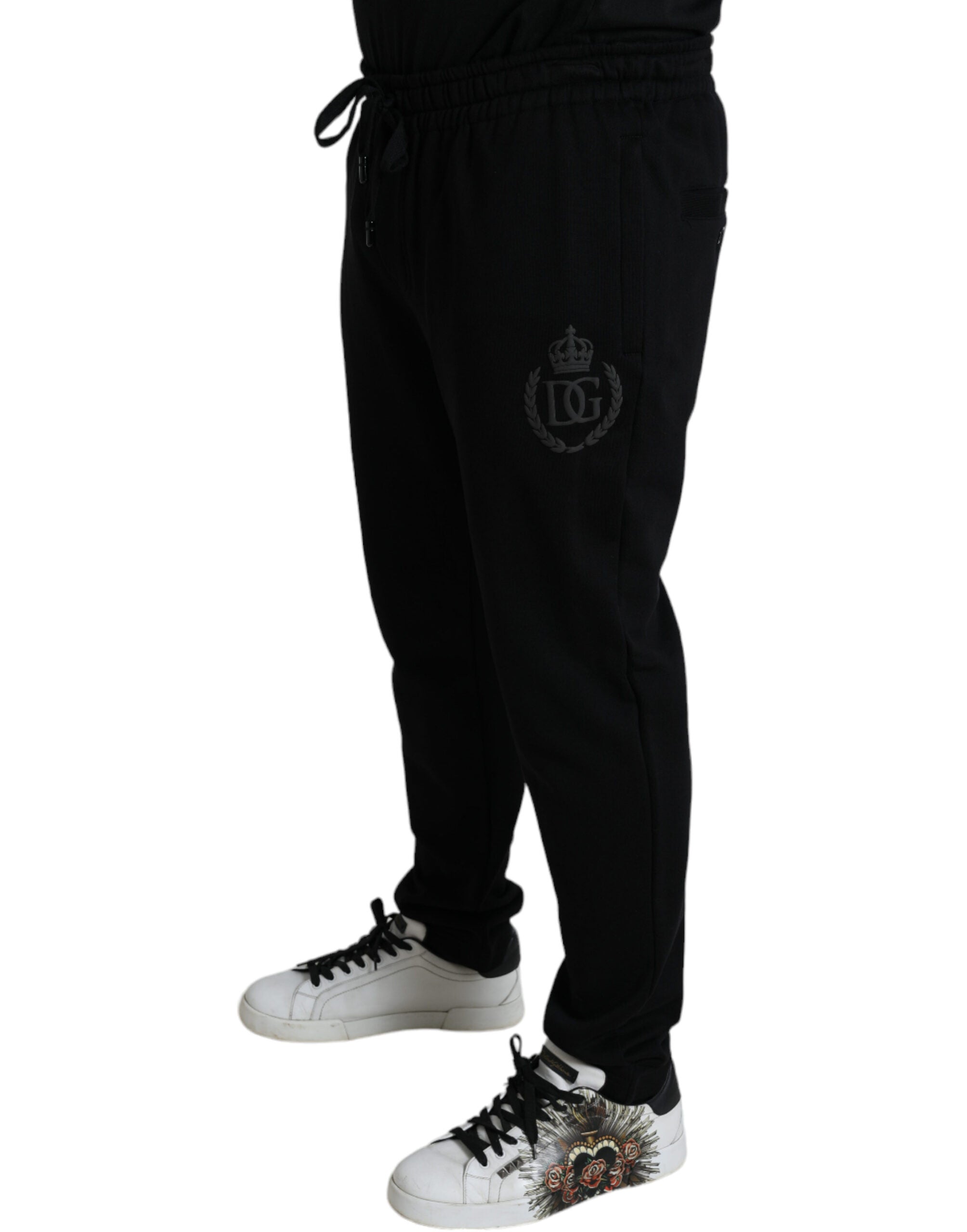 Dolce & Gabbana Black DG Logo Skinny Jogger Sweatpants Pants-3