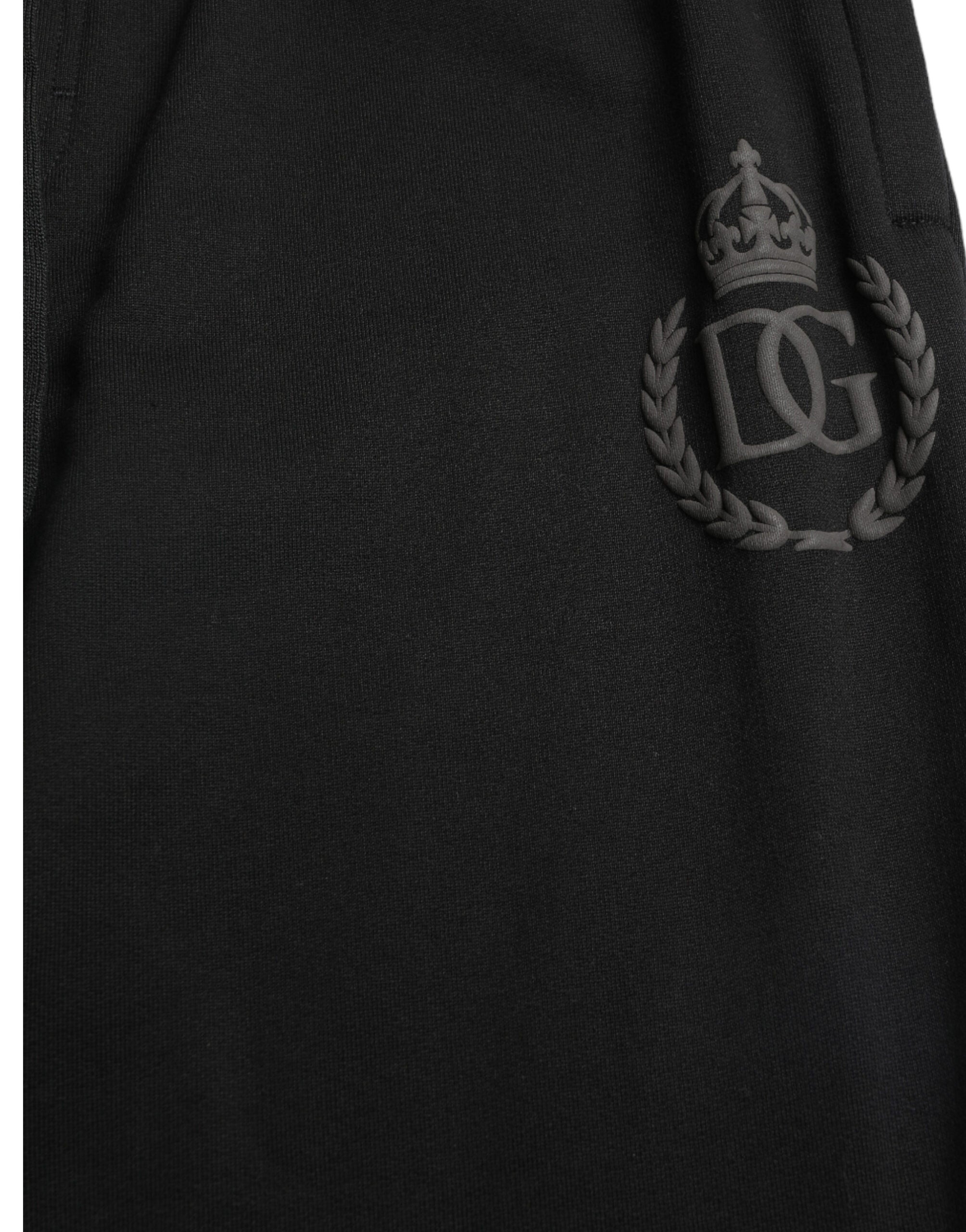 Dolce & Gabbana Black DG Logo Skinny Jogger Sweatpants Pants-4