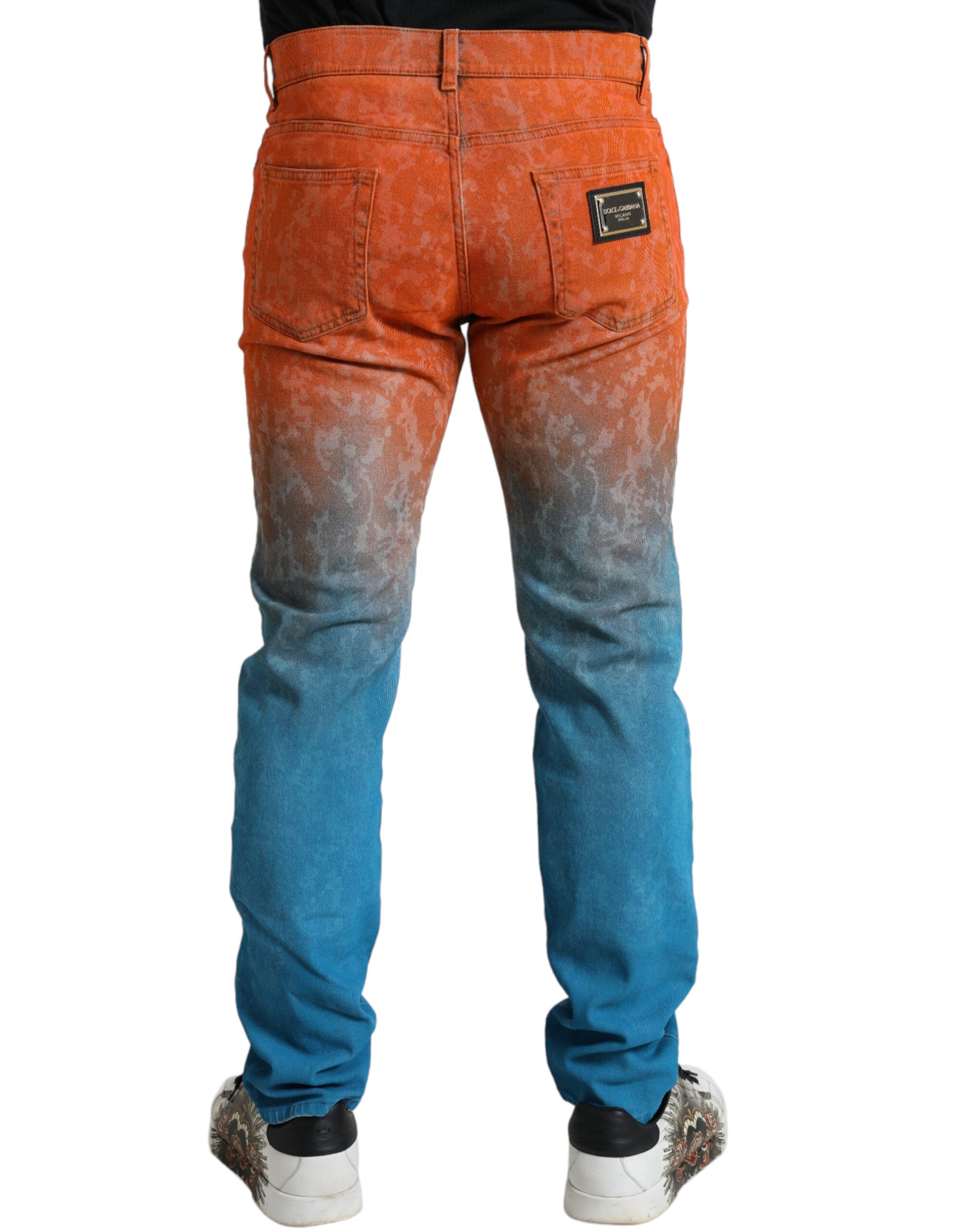 Dolce & Gabbana Multicolor Ombre Cotton Slim Fit Denim Jeans-2
