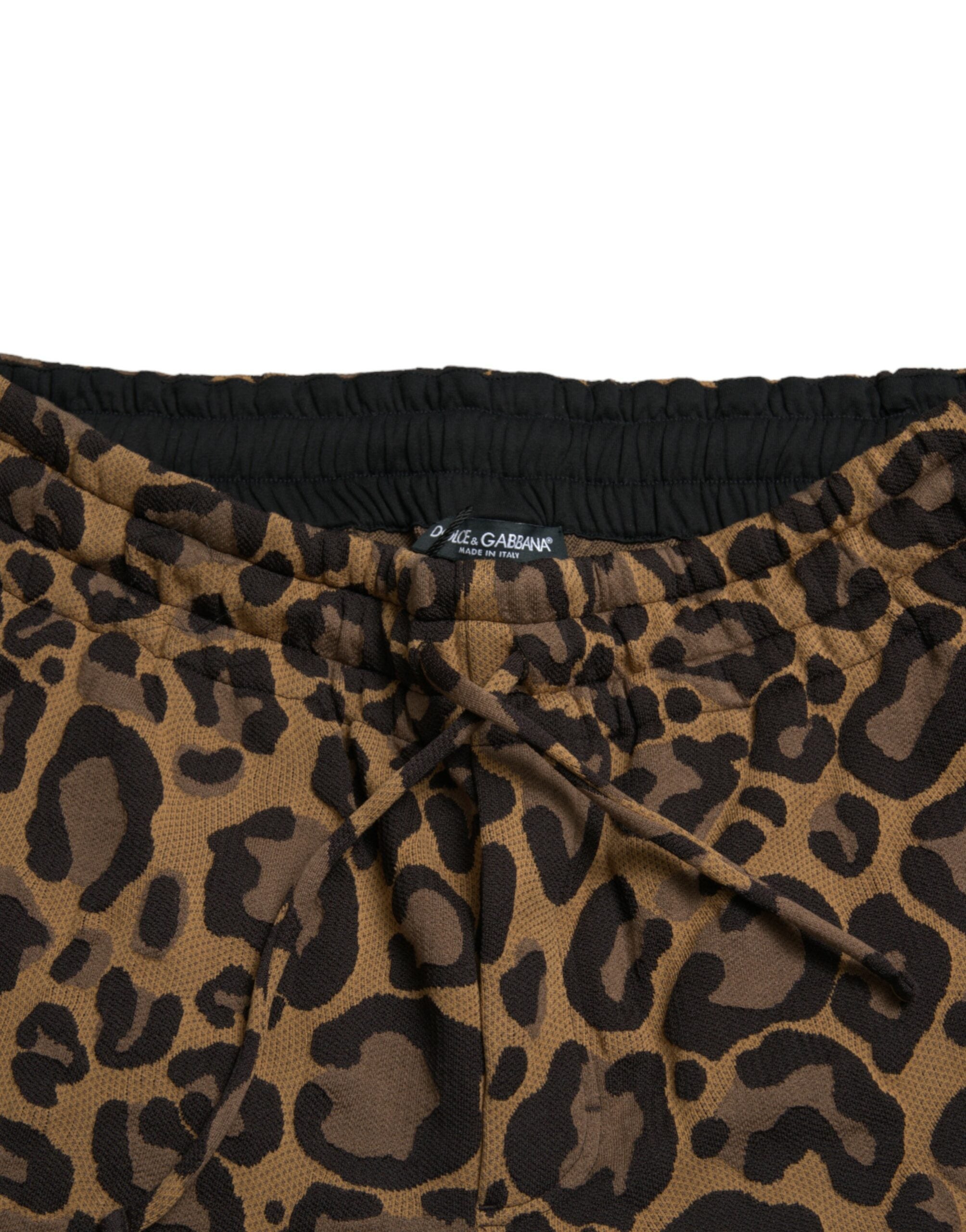 Dolce & Gabbana Brown Leopard Jacquard Joggers-5
