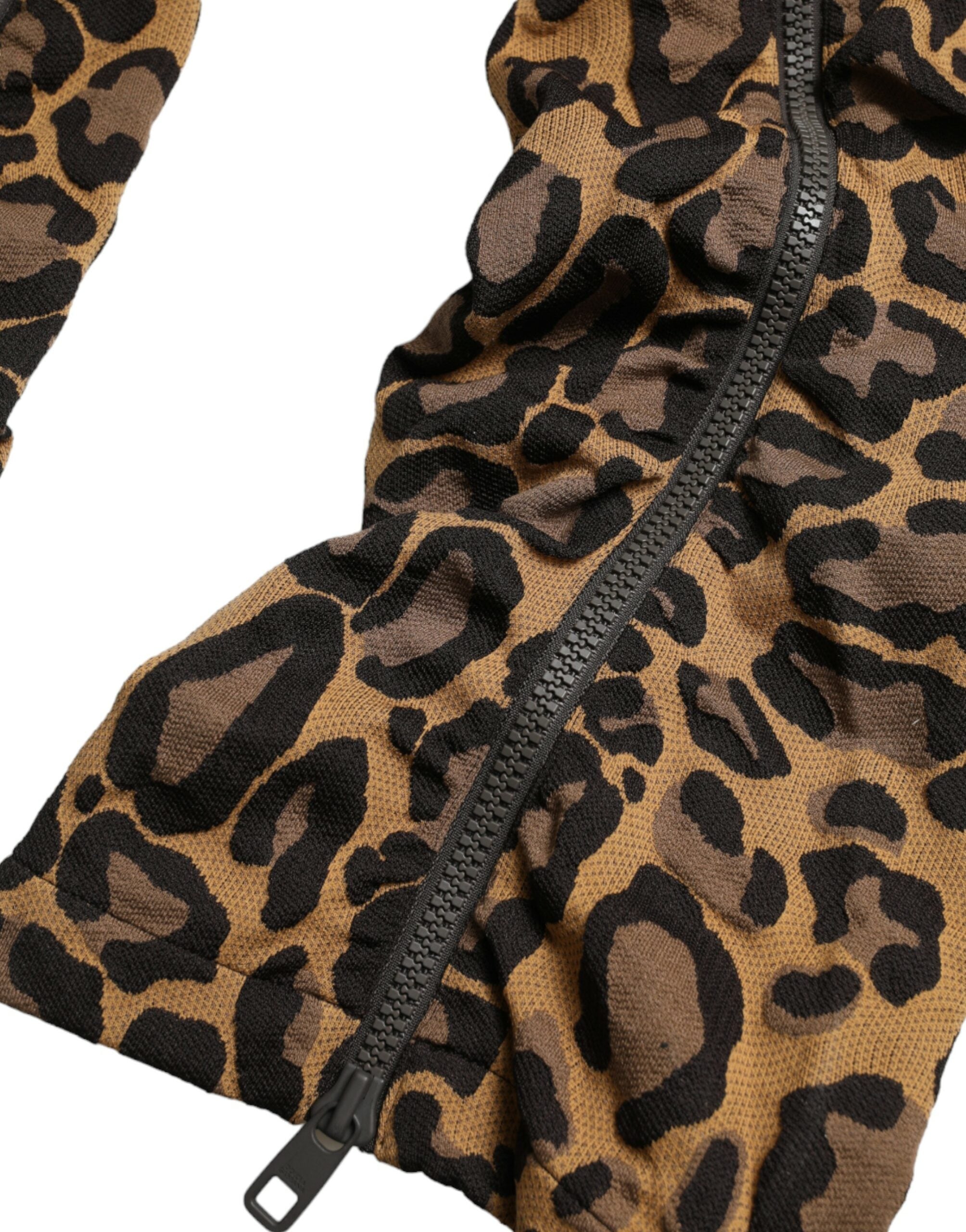 Dolce & Gabbana Brown Leopard Jacquard Joggers-6