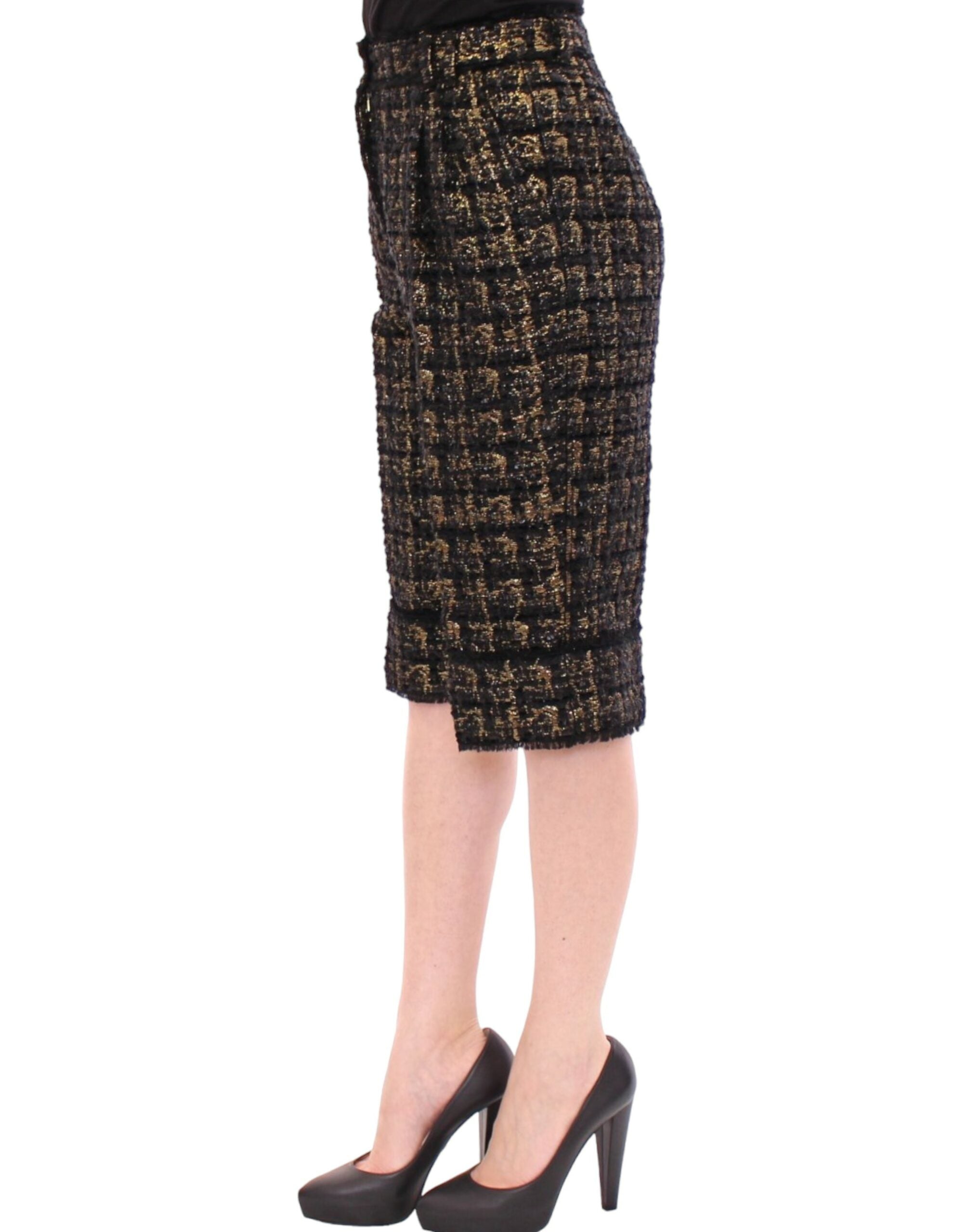 Dolce & Gabbana Schwarzer Stoff Shorts Hose-2