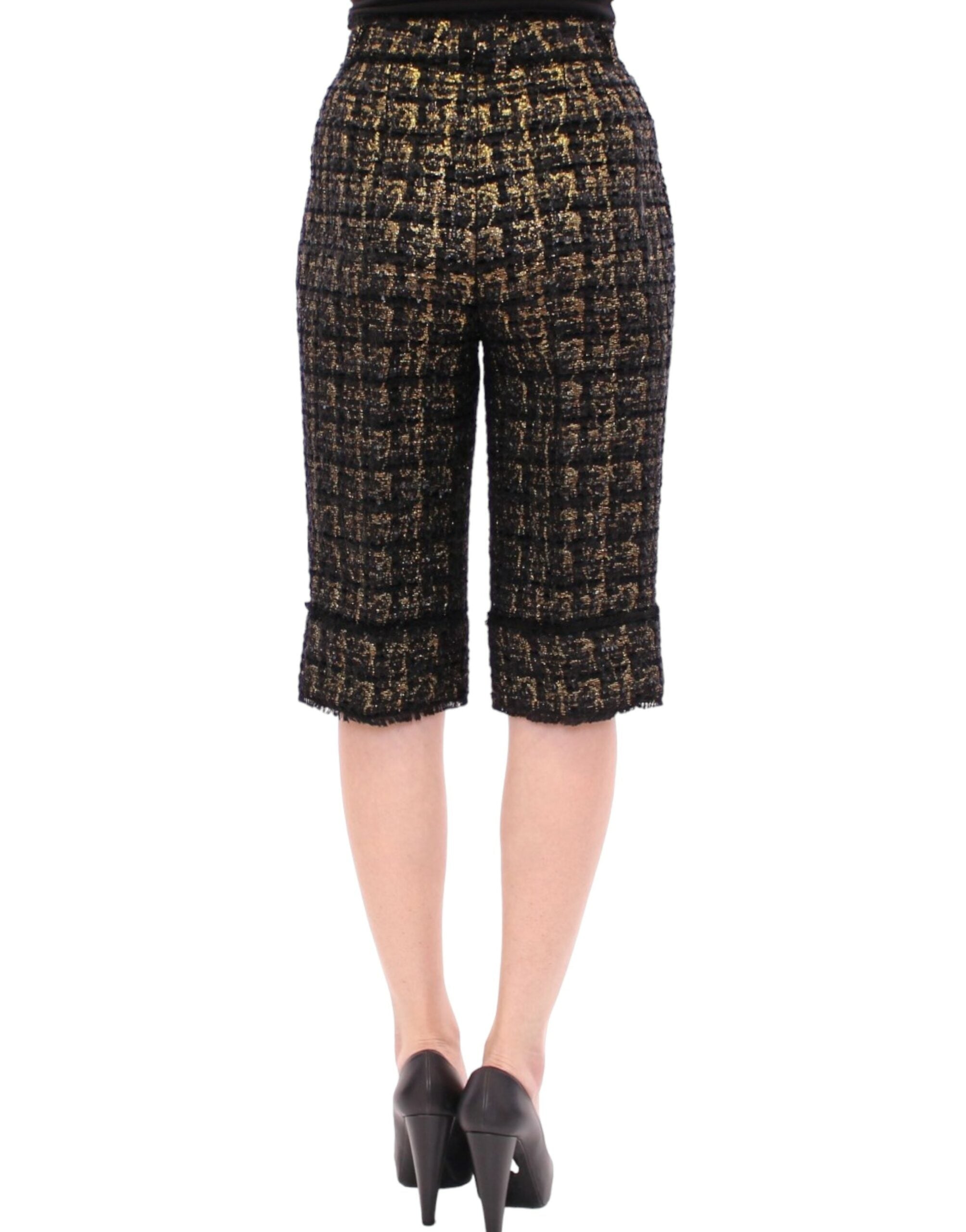Dolce & Gabbana Schwarzer Stoff Shorts Hose-3