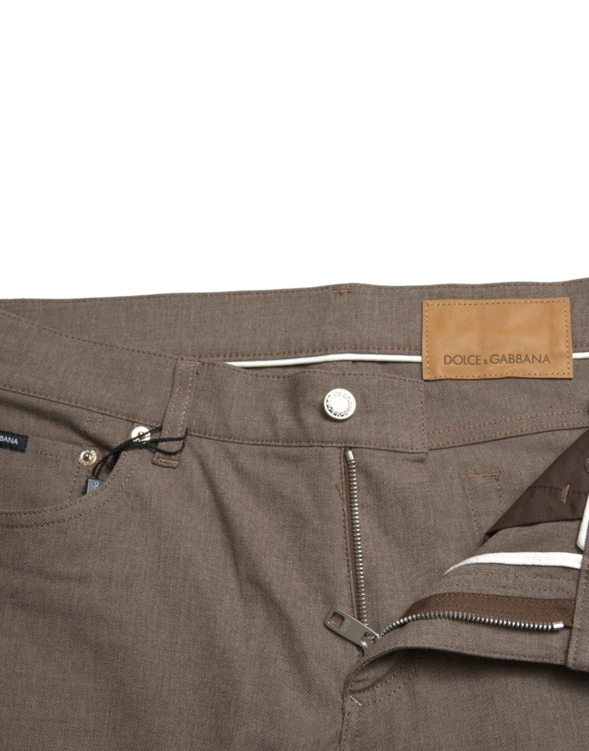 Dolce & Gabbana Brown Cotton Stretch Skinny Trousers for Men-5