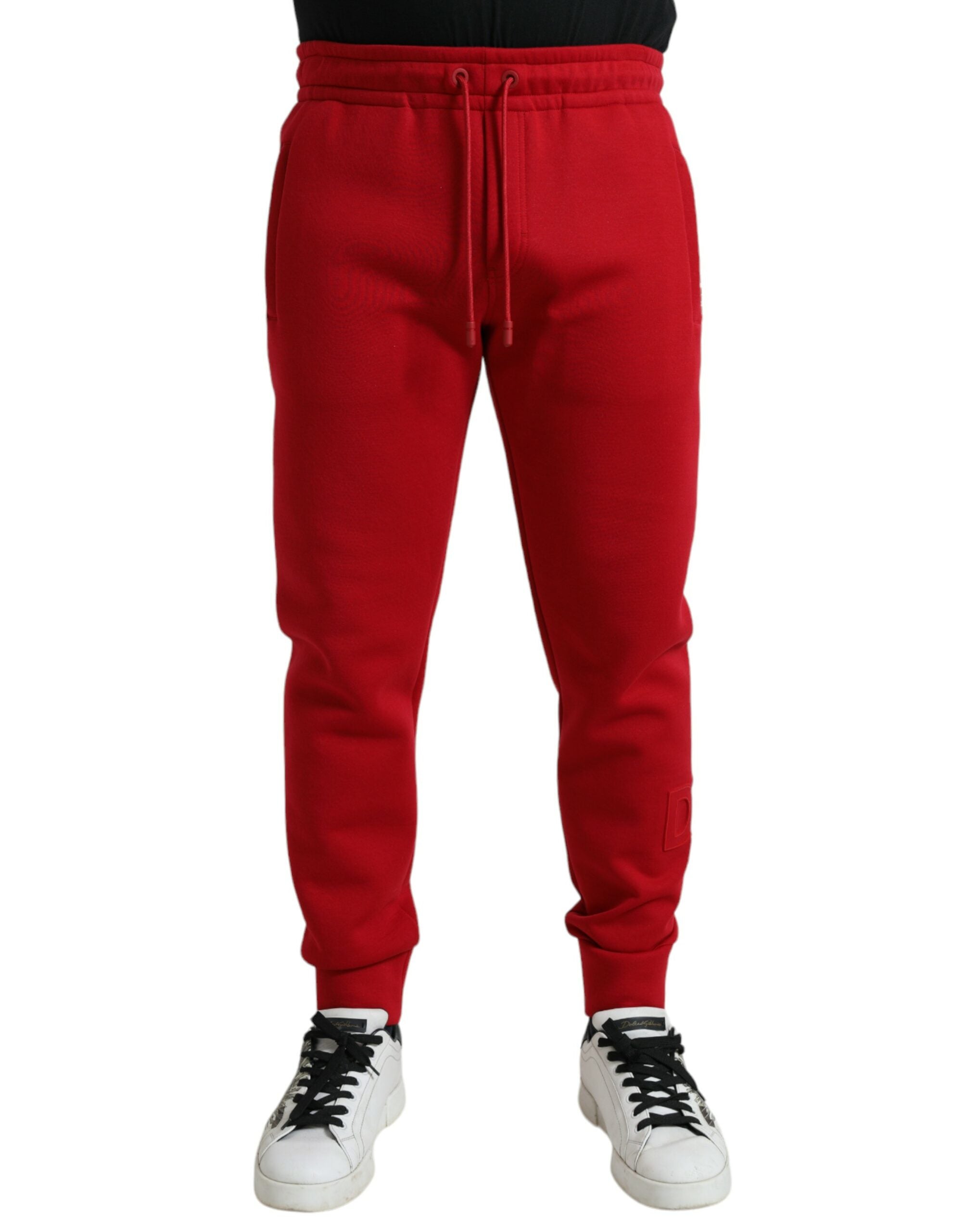 Dolce & Gabbana Red Skinny Jogger Trousers in Cotton Blend-1