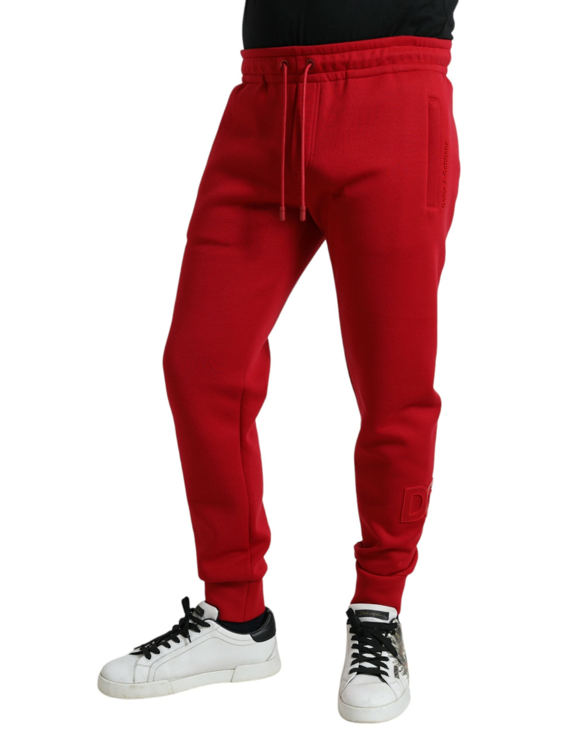 Dolce & Gabbana Red Skinny Jogger Trousers in Cotton Blend-2