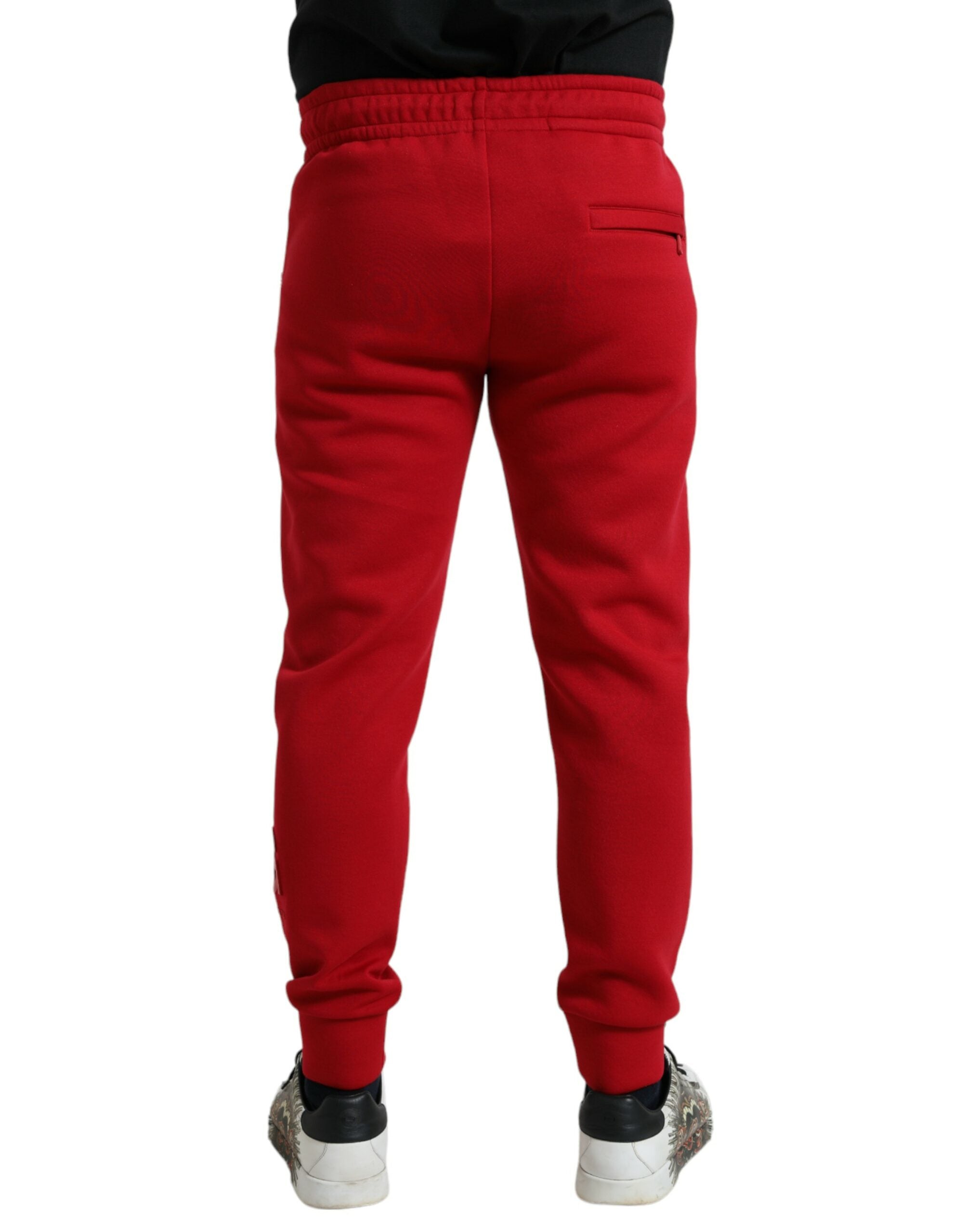 Dolce & Gabbana Red Skinny Jogger Trousers in Cotton Blend-3