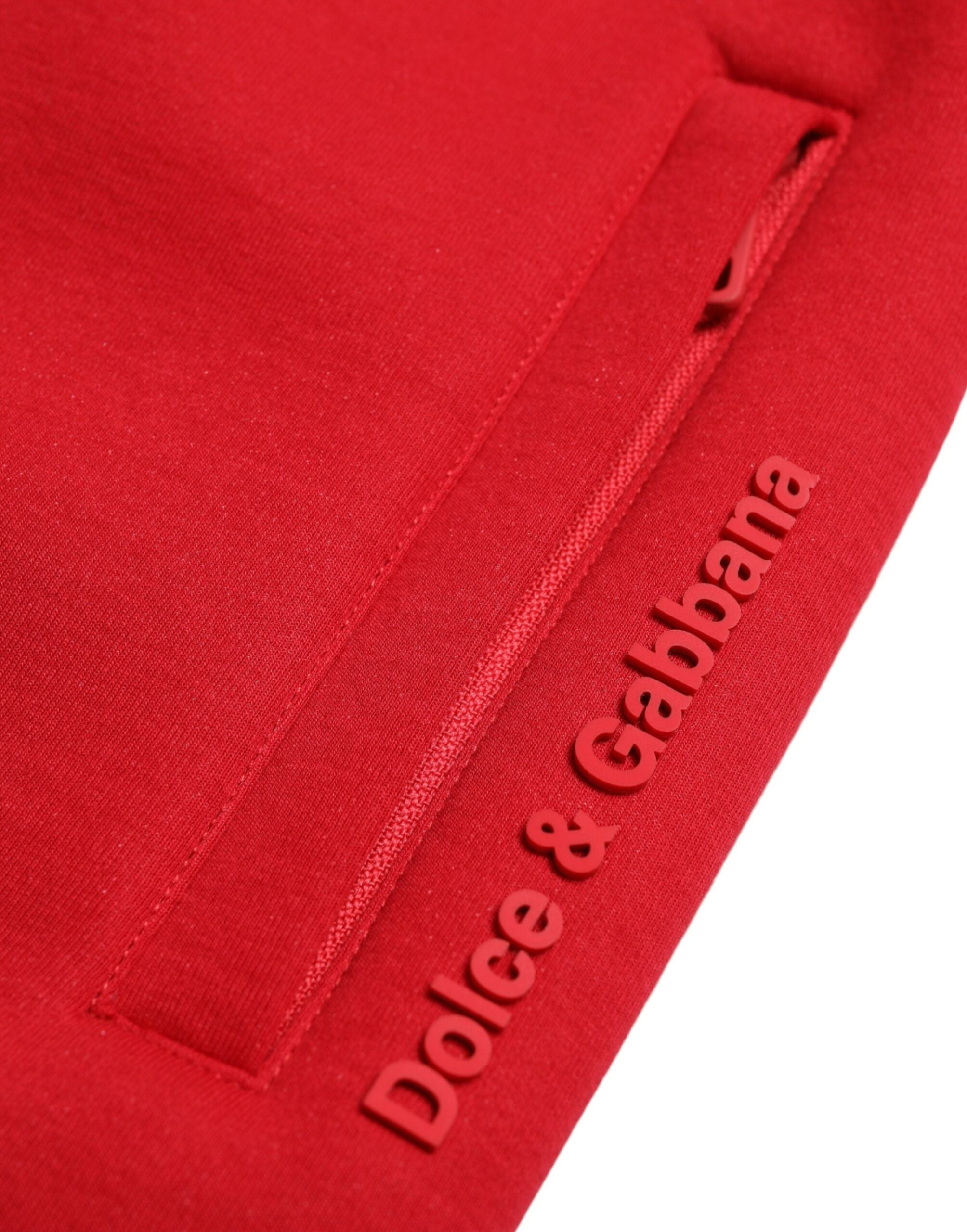 Dolce & Gabbana Red Skinny Jogger Trousers in Cotton Blend-6