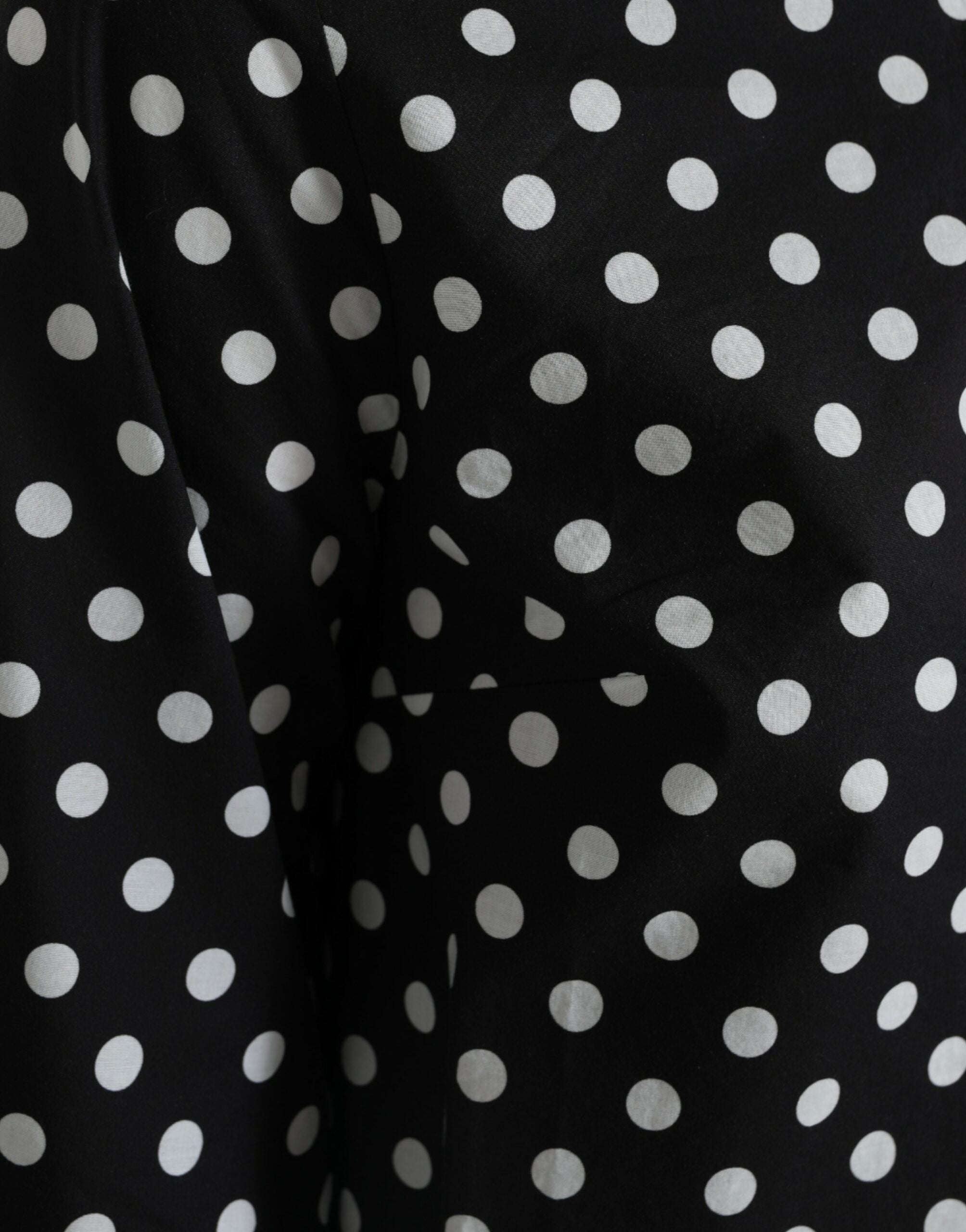 Dolce & Gabbana Schwarz-weiß gepunktetes Nylon-Shift-Minikleid-4