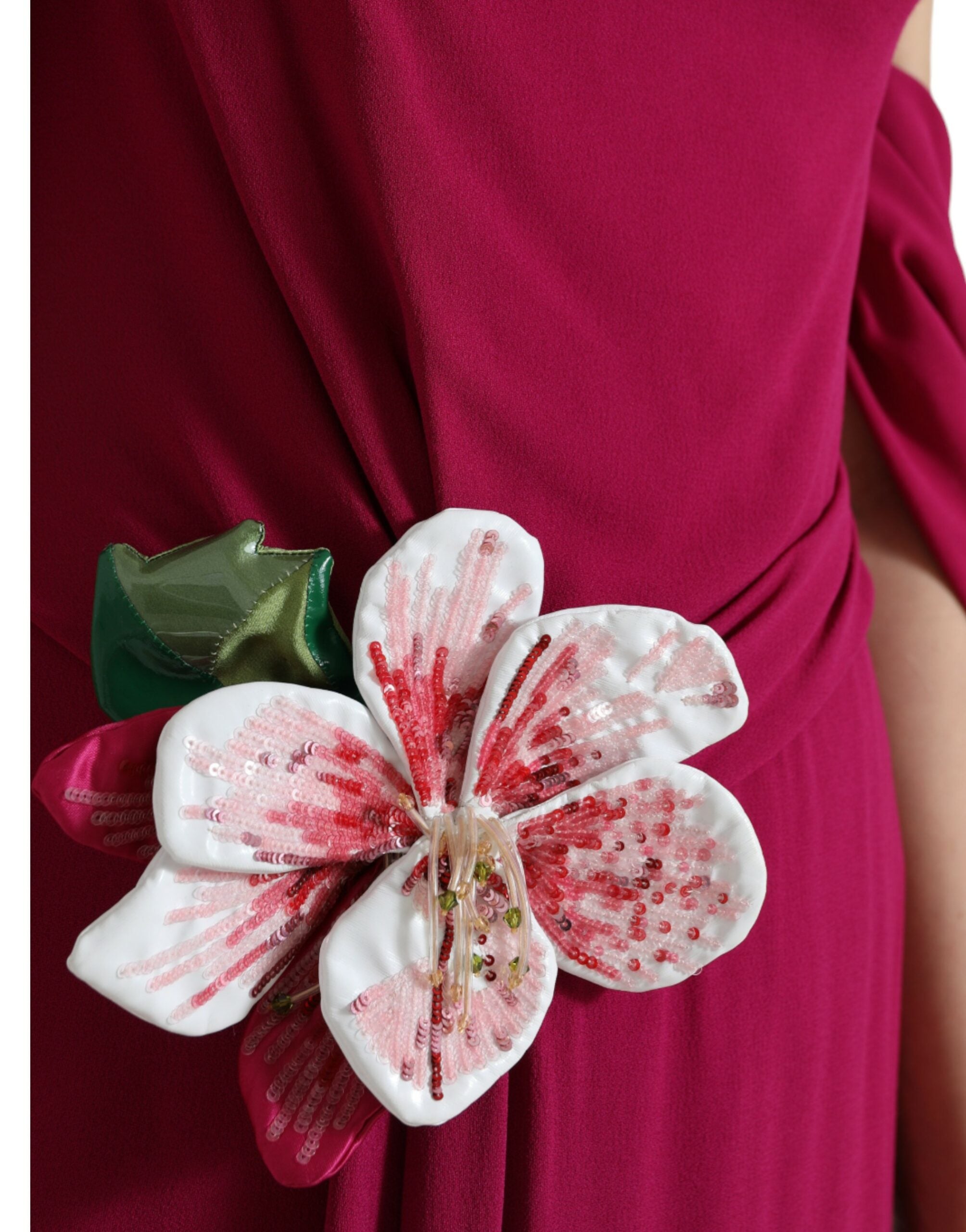 Dolce & Gabbana Lilac floral one-shoulder dress-6