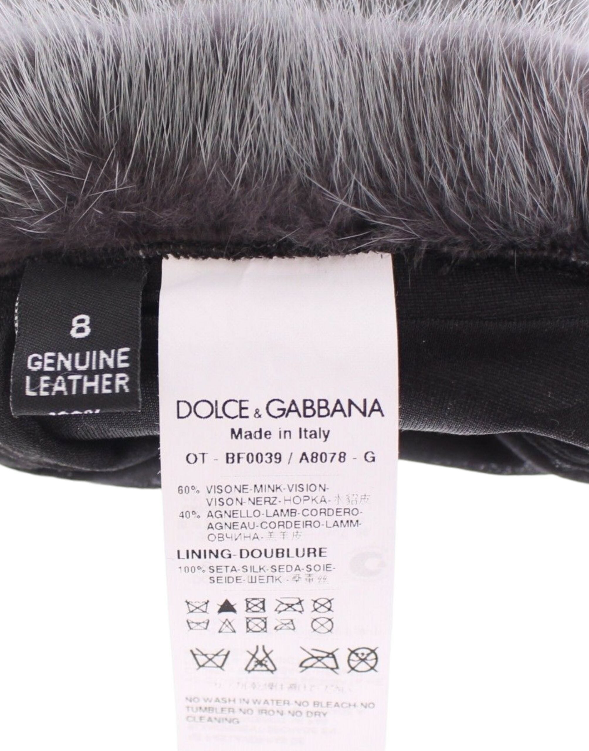 Dolce & Gabbana Grey Mink and Lambskin Suede Gloves-6