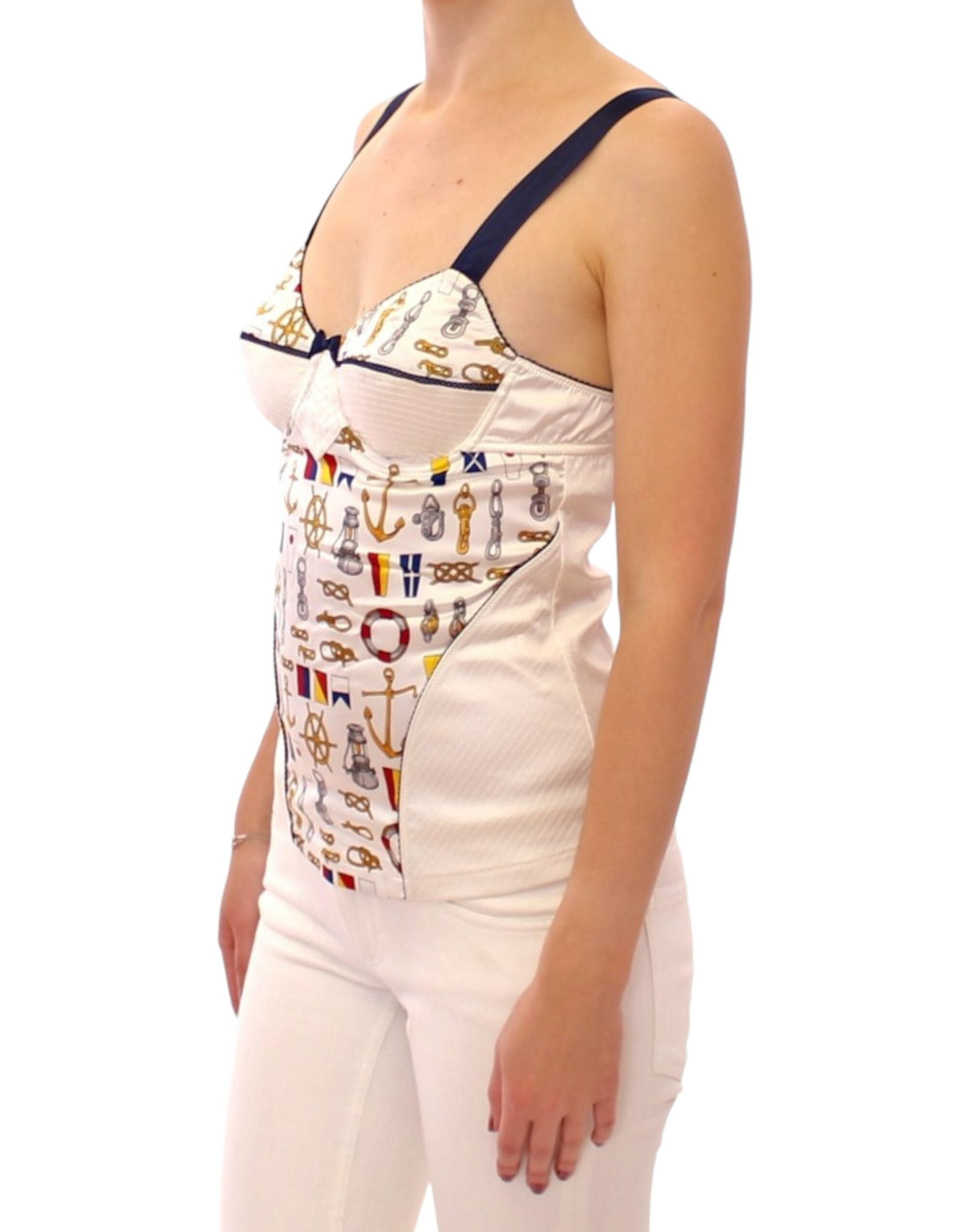 Dolce & Gabbana White Tank Top with Sailor Motif-2