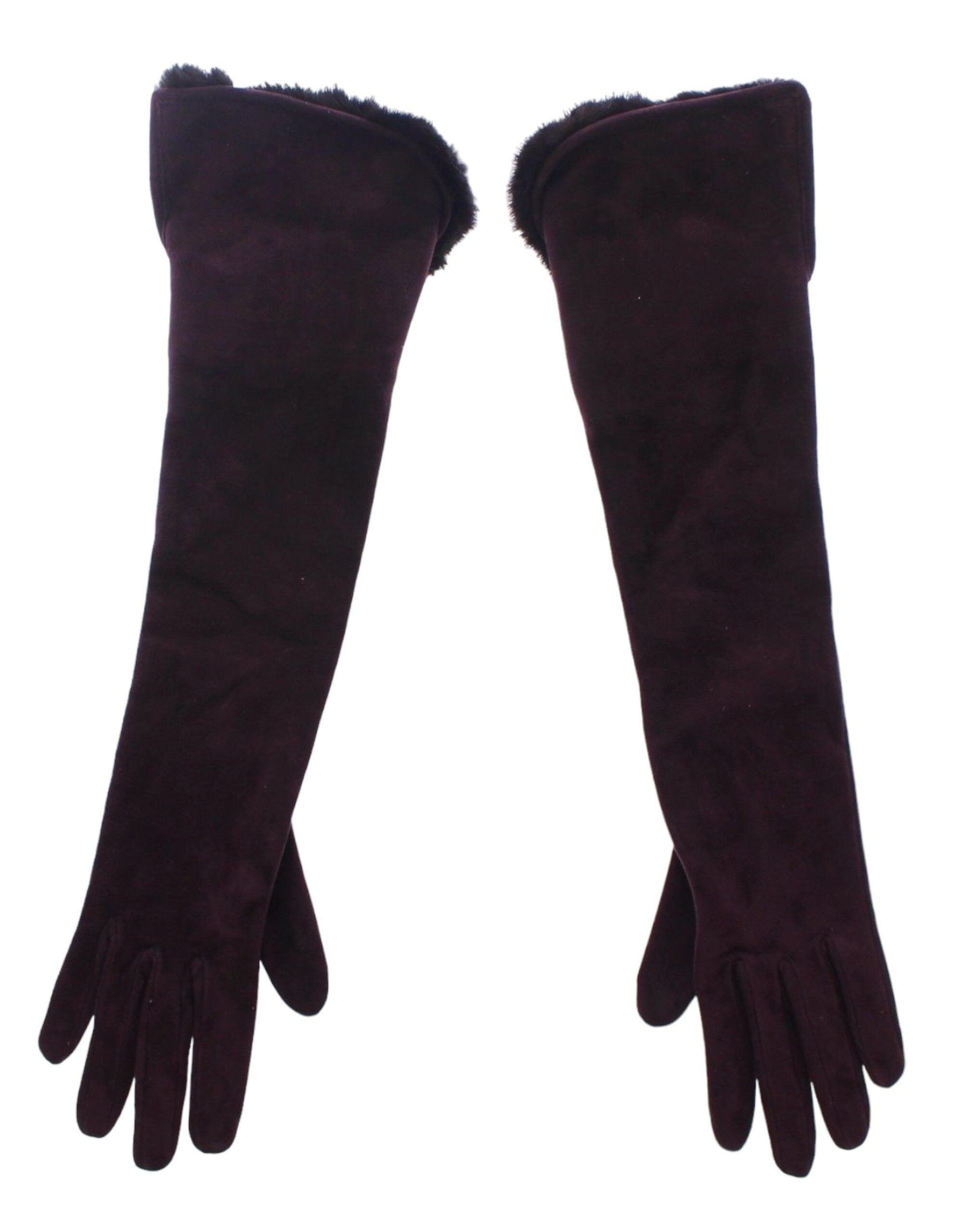 Dolce & Gabbana Purple Mink Fur Goatskin Suede Gloves