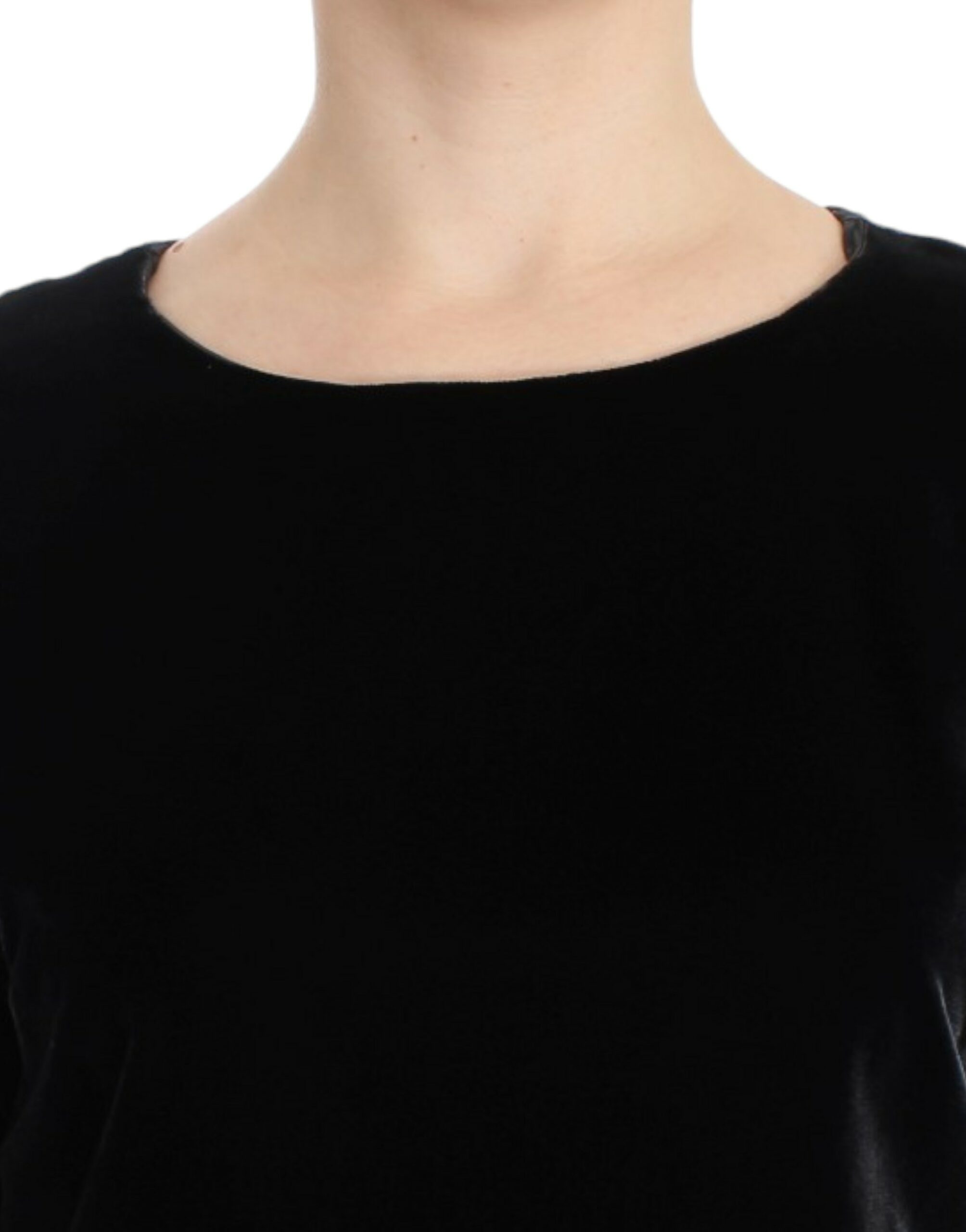 Dolce & Gabbana black velvet blouse with short sleeves-5