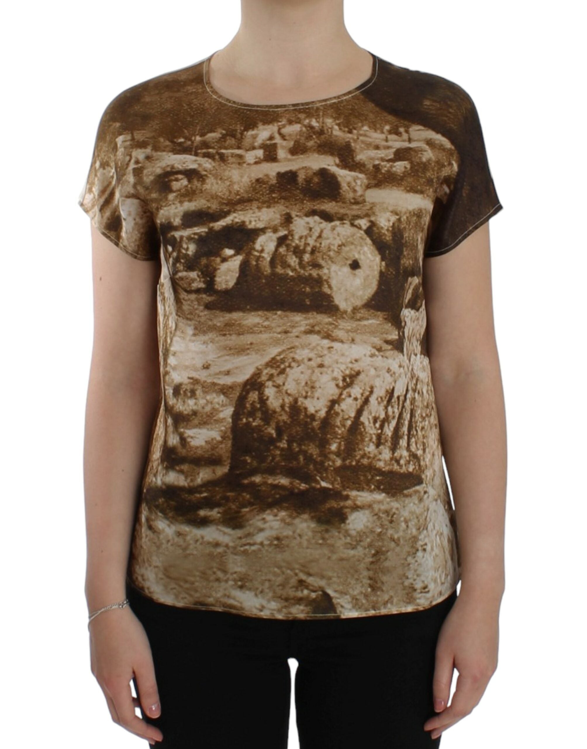 Dolce & Gabbana Braune Taormina-Seidenbluse-1