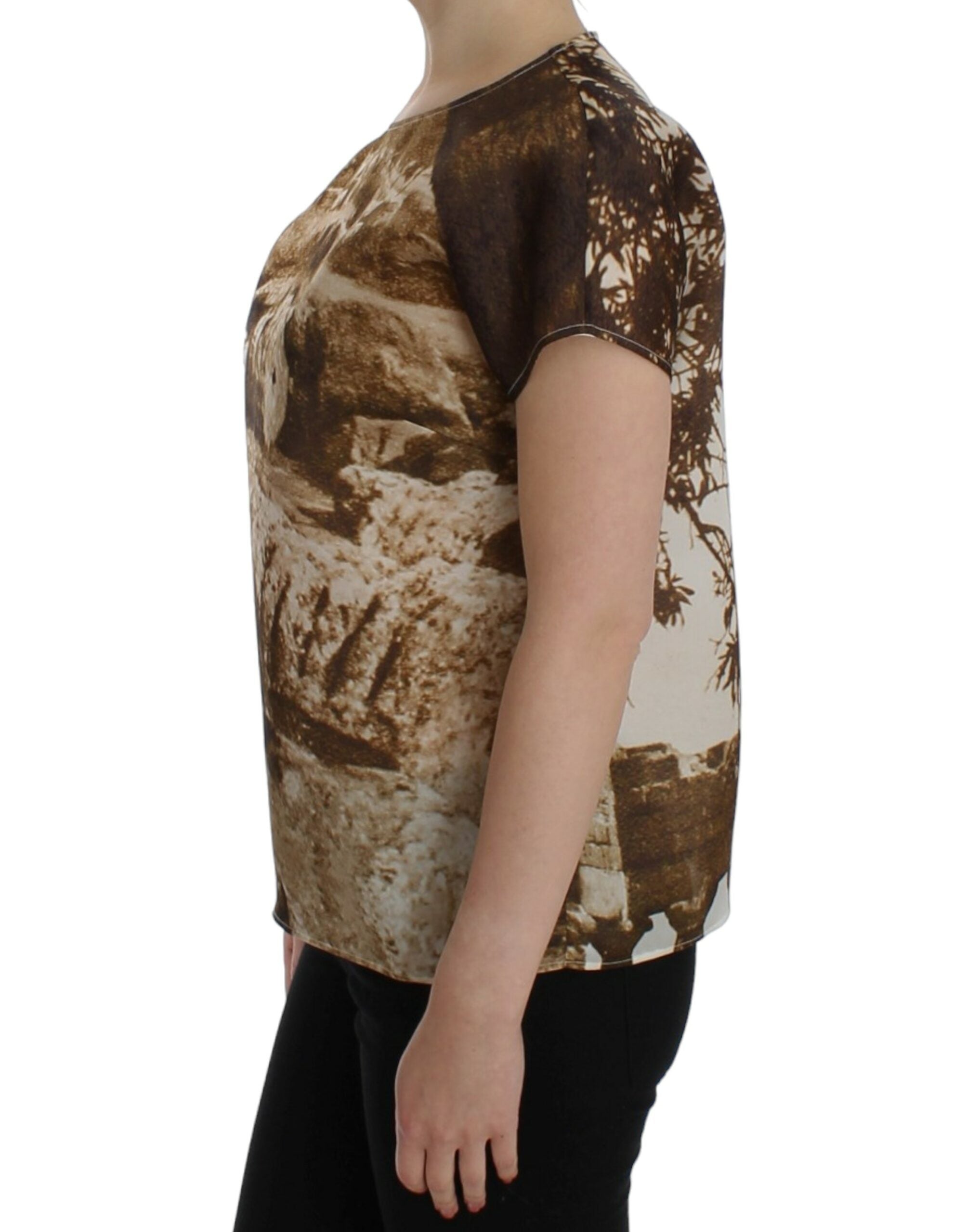Dolce & Gabbana Braune Taormina-Seidenbluse-2