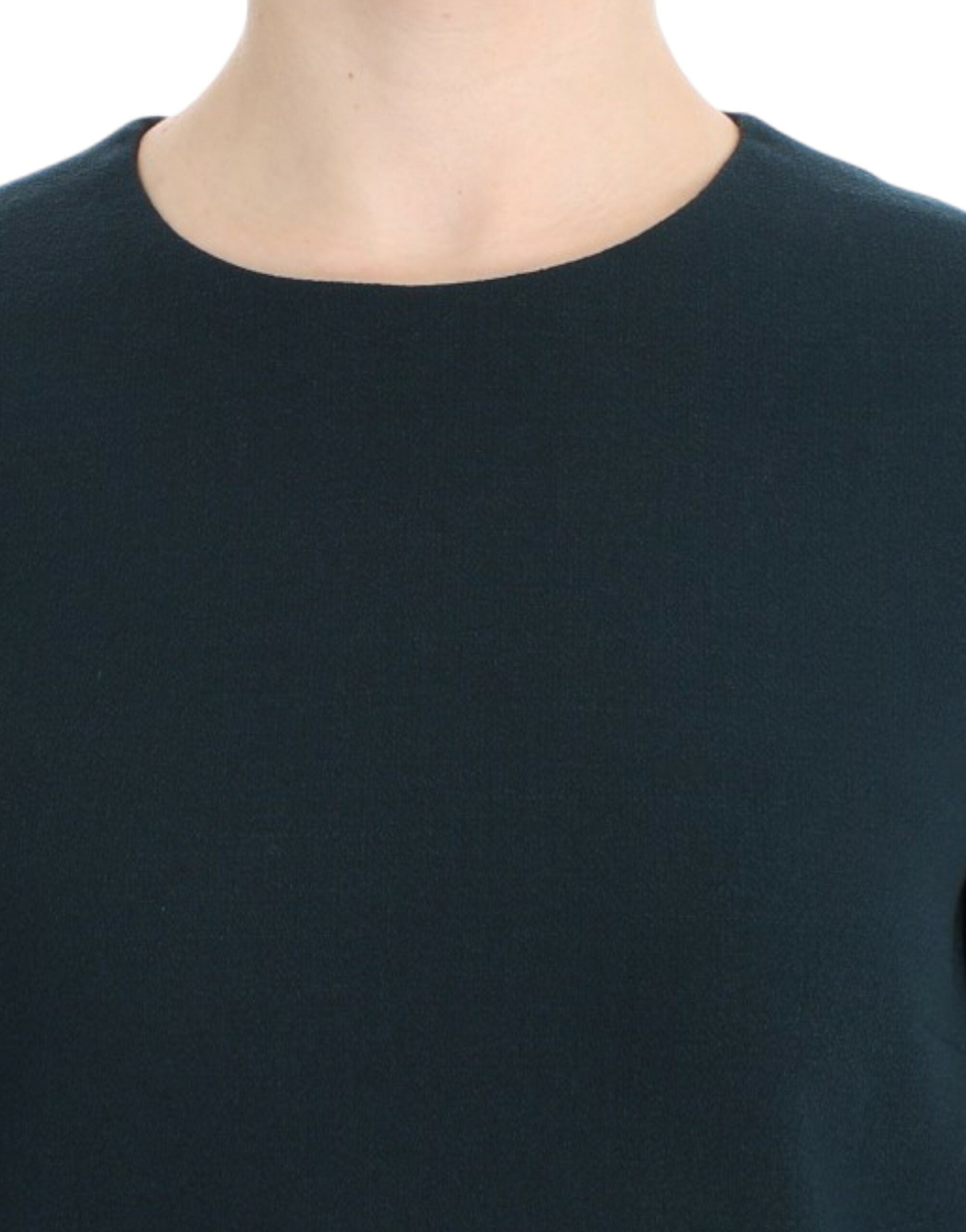 Dolce & Gabbana Green 3/4-Sleeved Wool Blouse-4