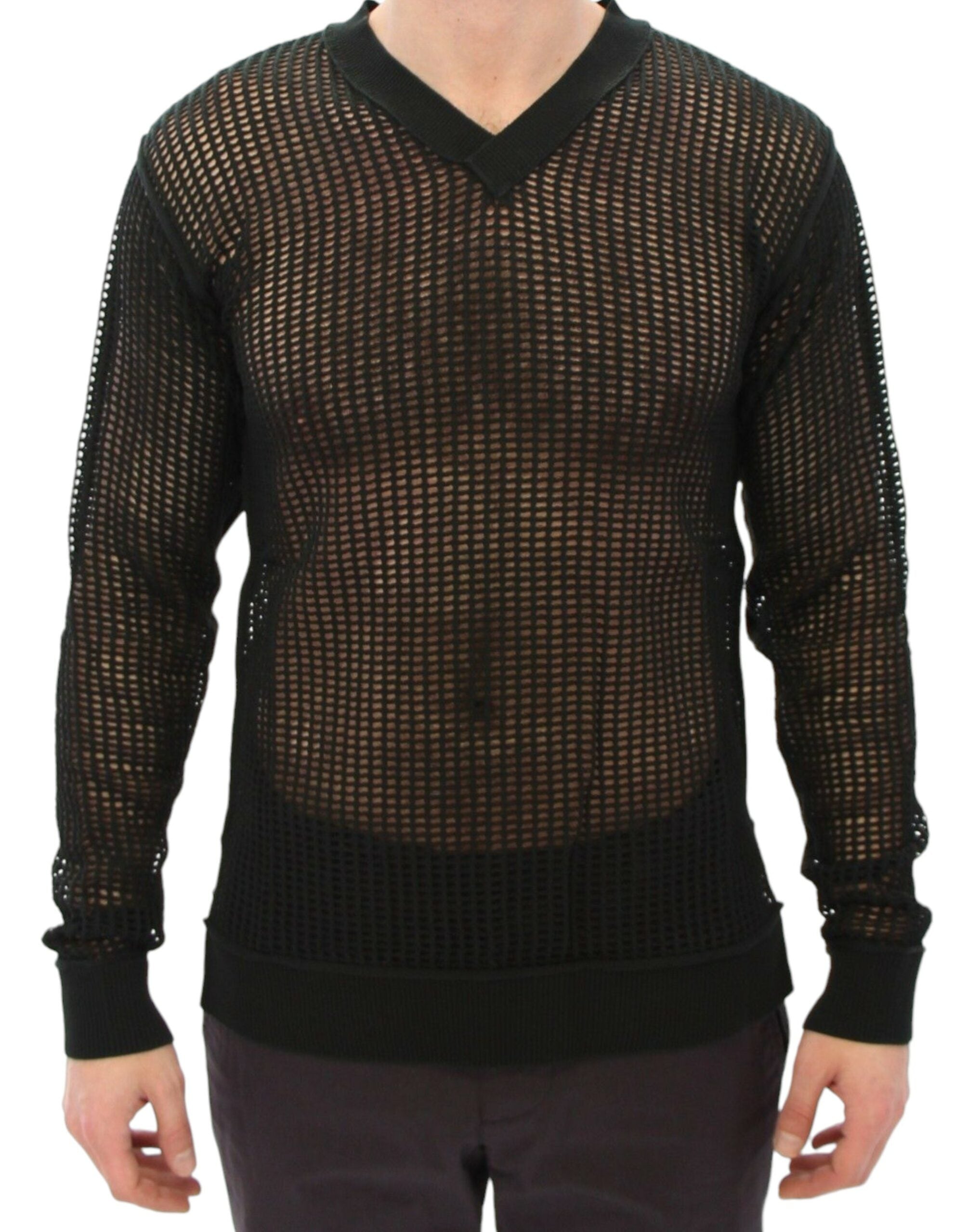 Dolce & Gabbana Dark Green Runway Mesh Pullover-1