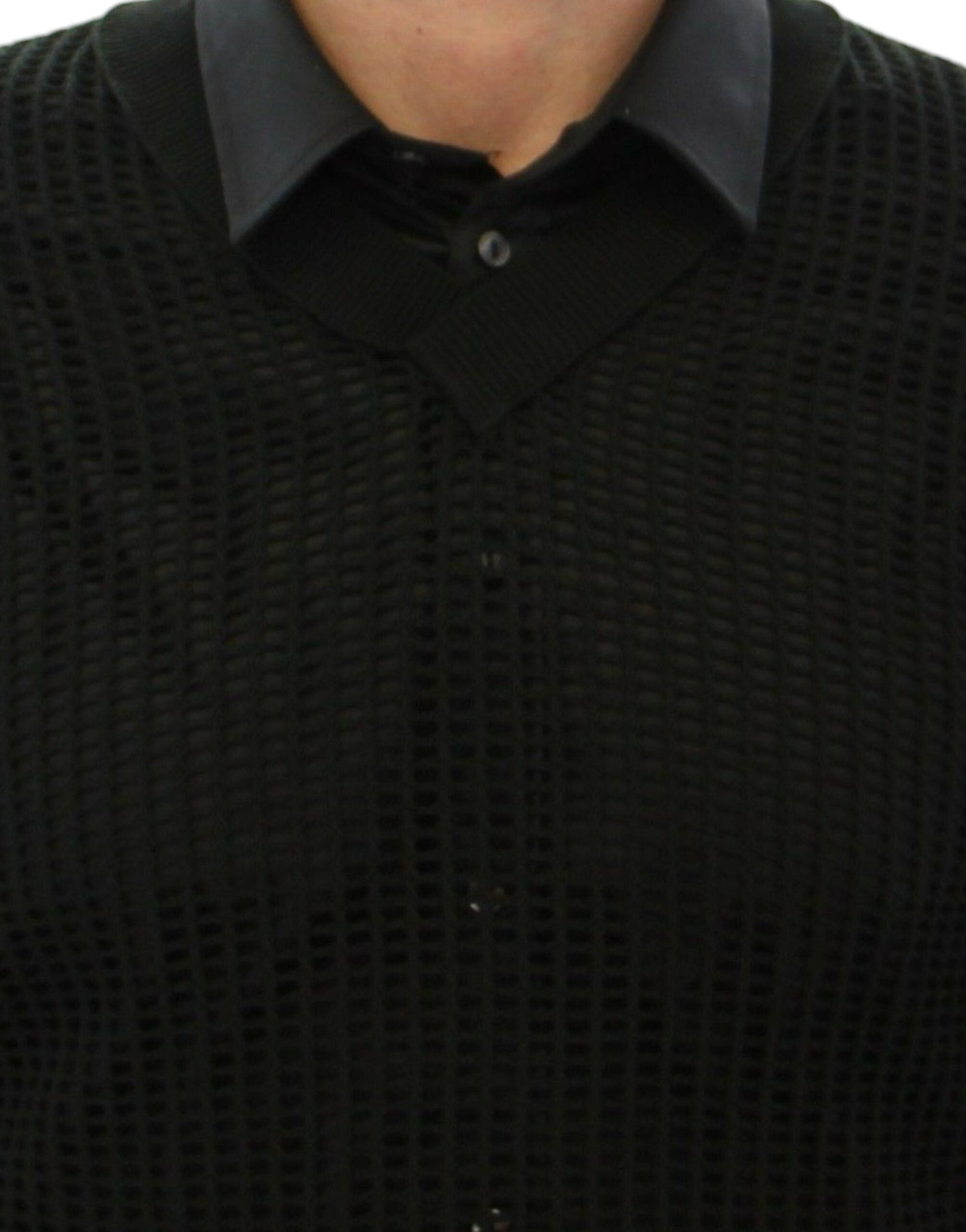 Dolce & Gabbana Dark Green Runway Mesh Pullover-4
