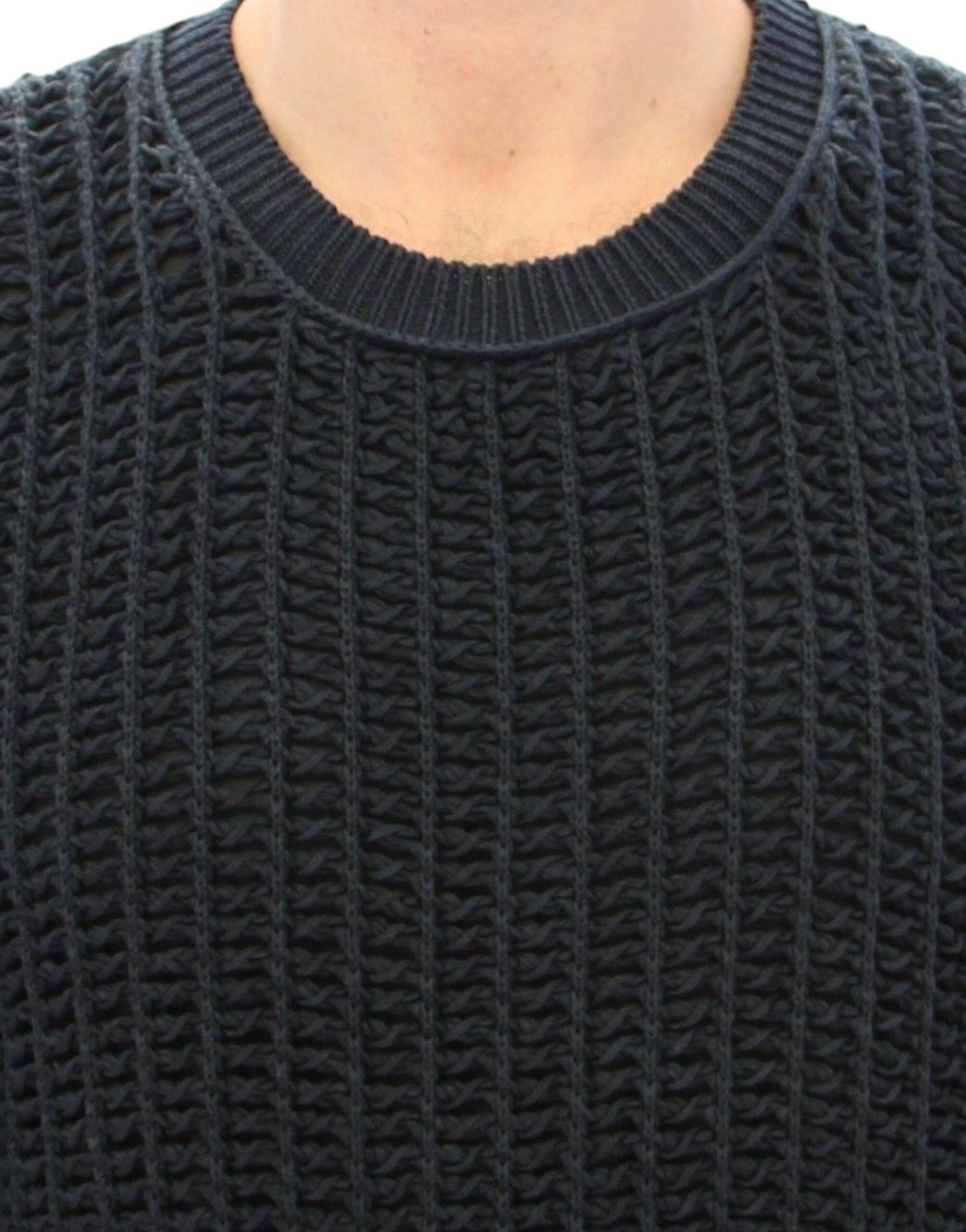 Dolce & Gabbana Blue Runway Mesh Sweater-4