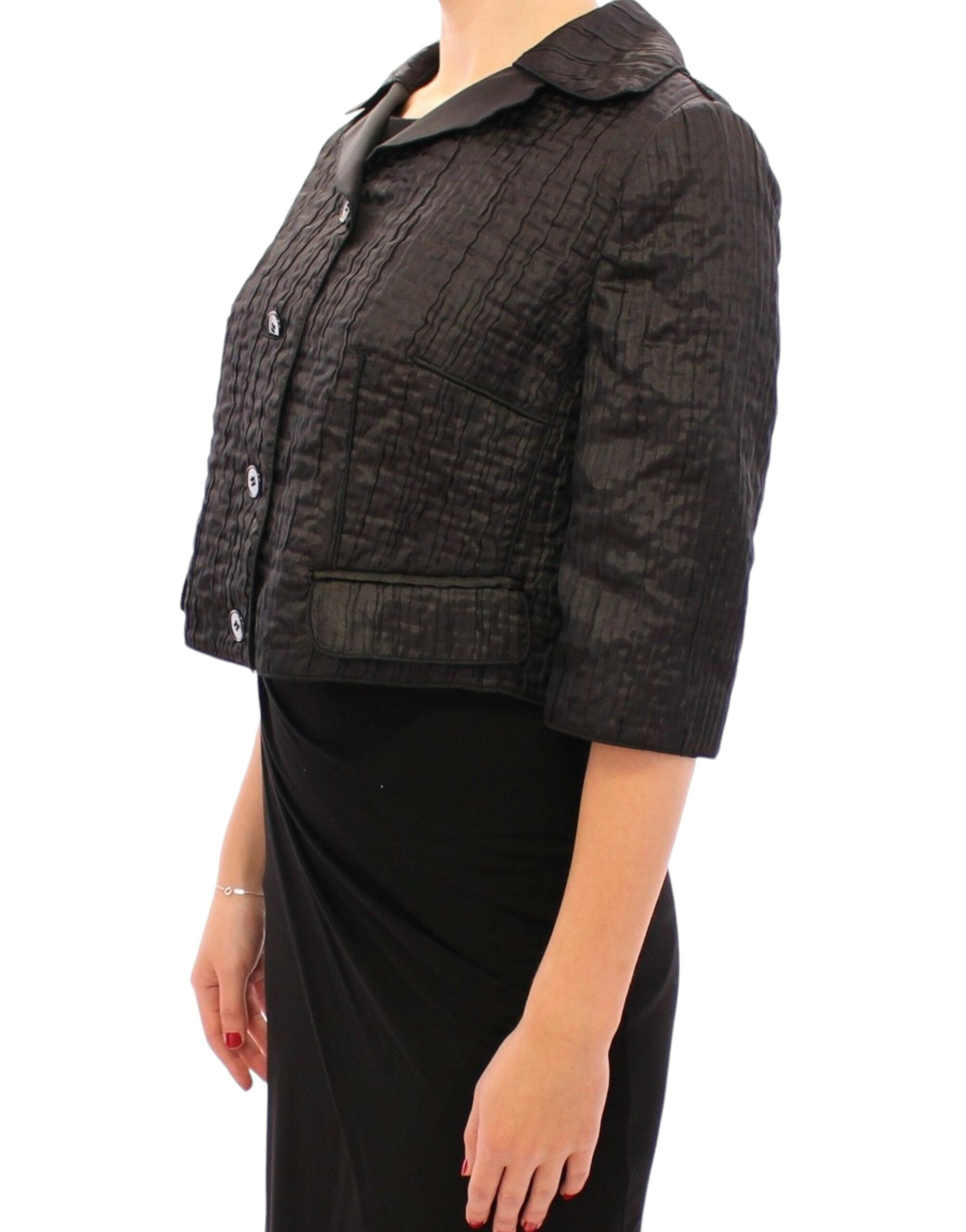 Dolce & Gabbana Black Short Bolero Shrug Jacket Coat-2