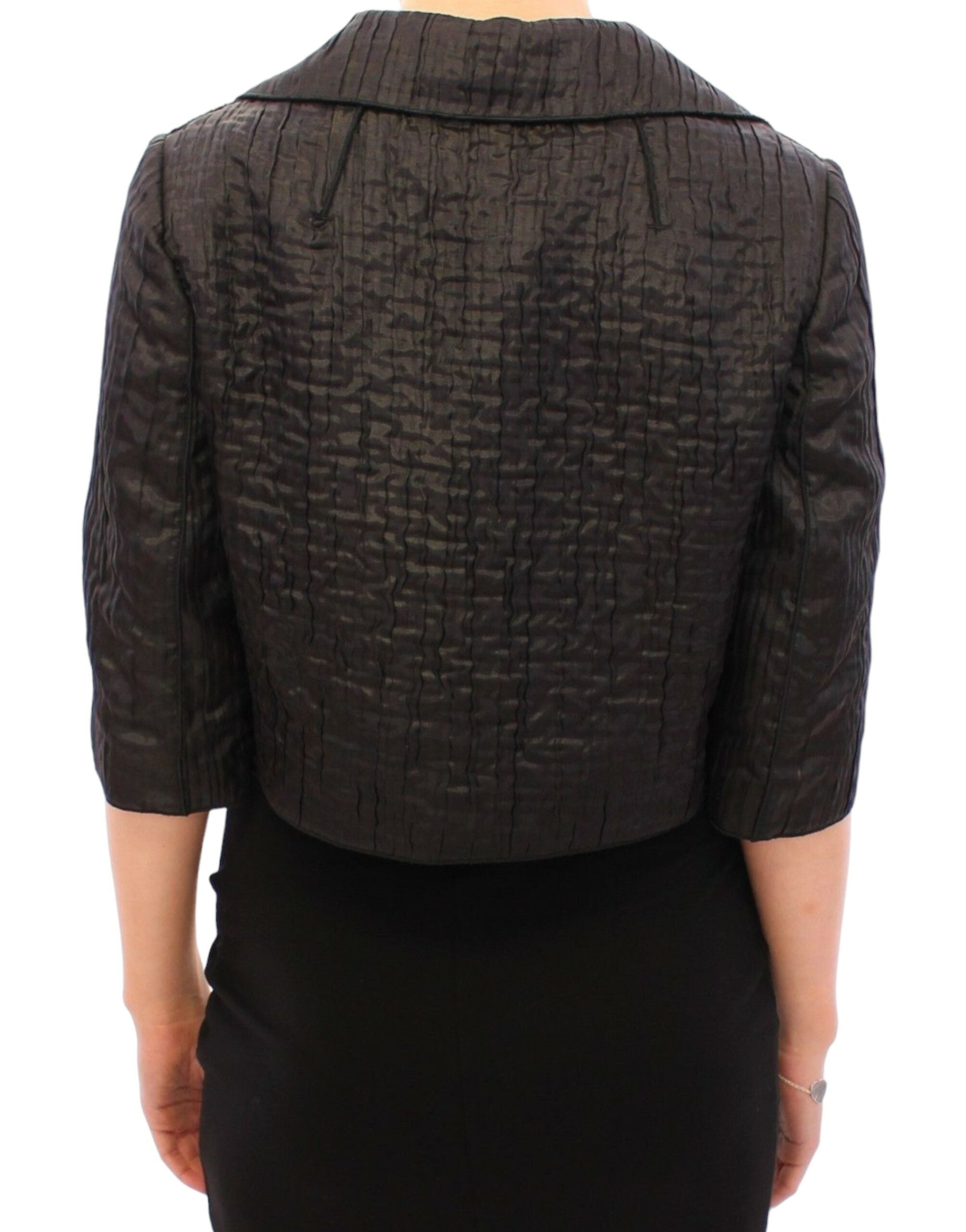 Dolce & Gabbana Black Short Bolero Shrug Jacket Coat-3