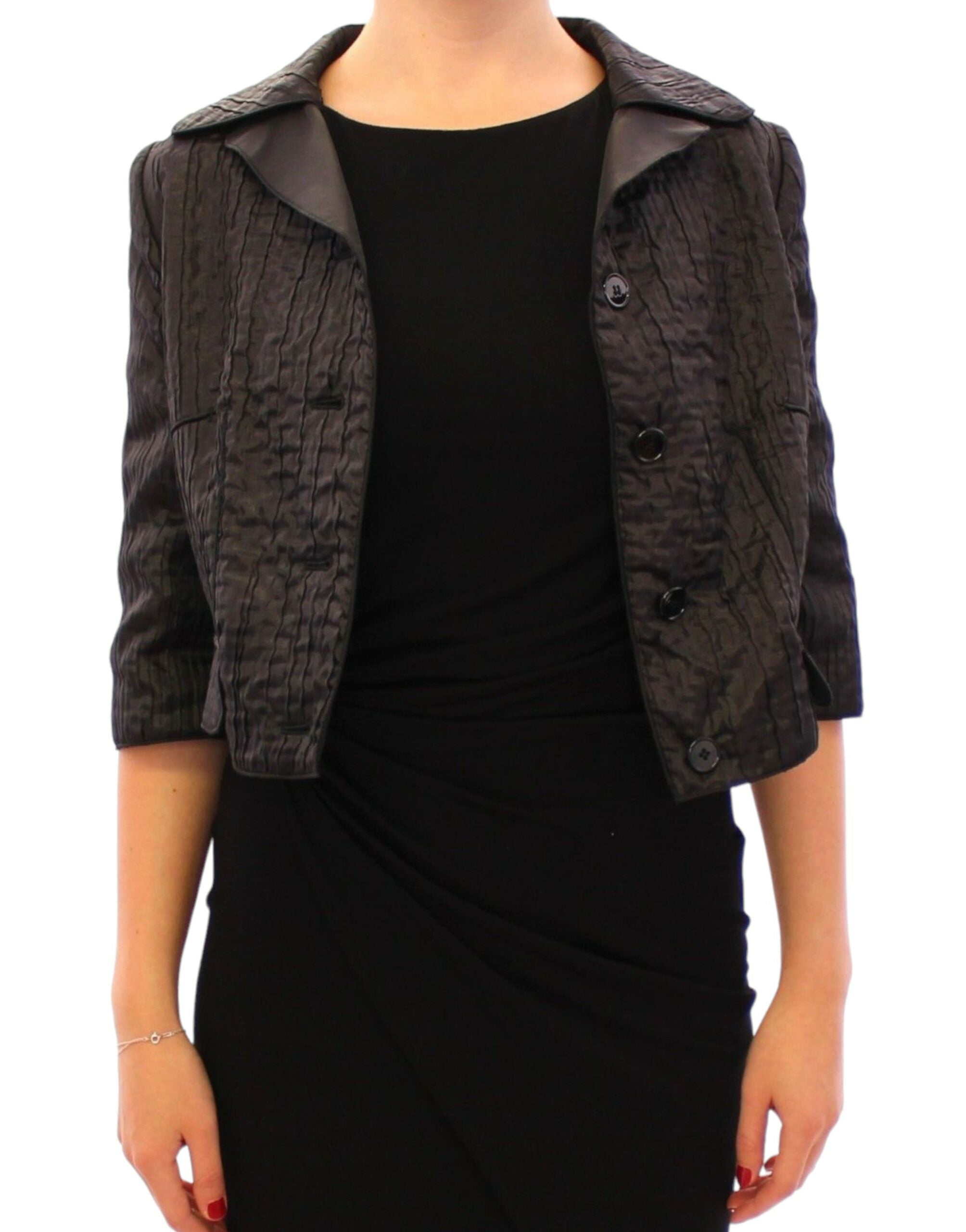 Dolce & Gabbana Black Short Bolero Shrug Jacket Coat-4