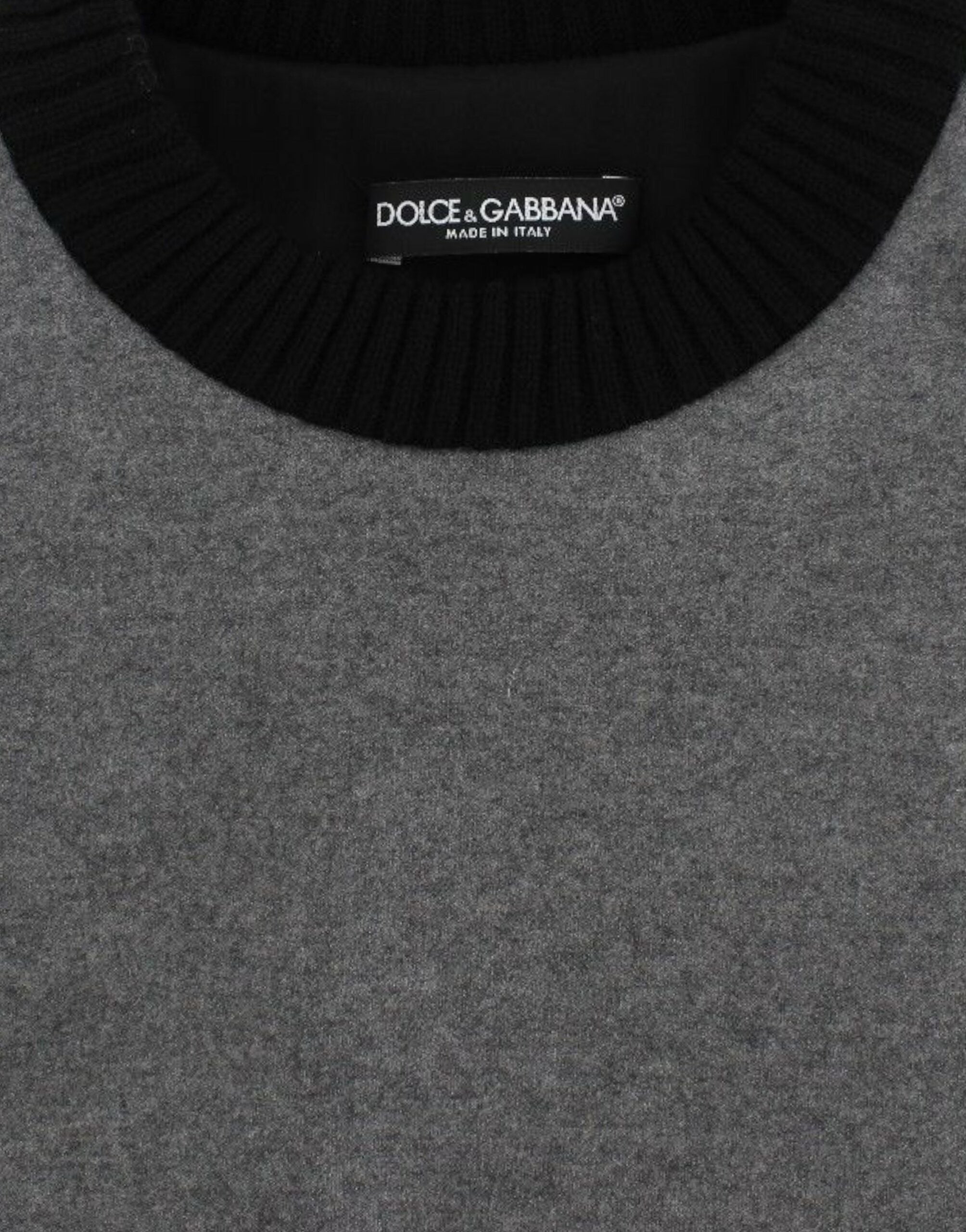 Dolce & Gabbana Grey and black lace sweater in wool and cashmere-5