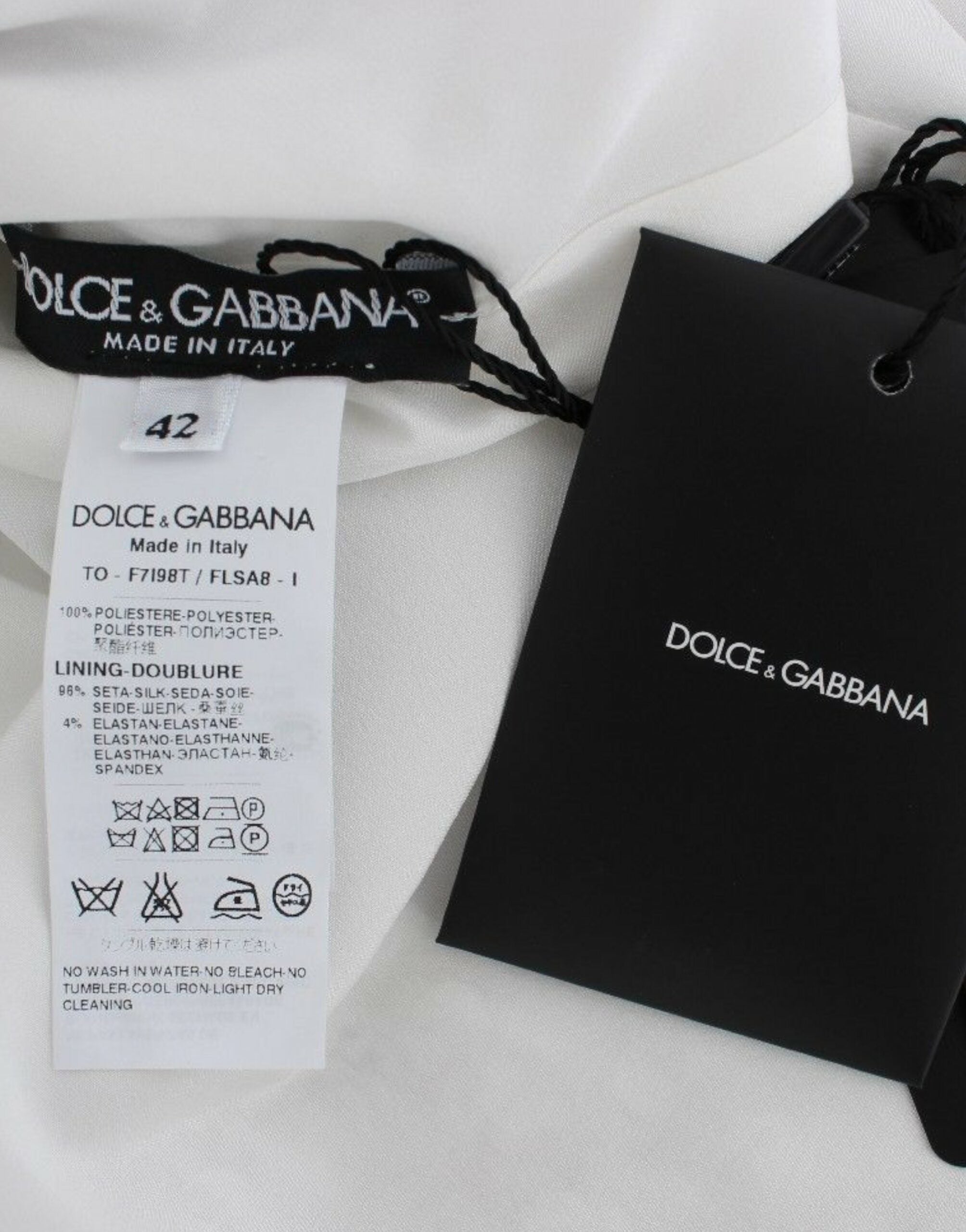 Dolce & Gabbana Silver sequined blouse with round neck T-shirt top-6