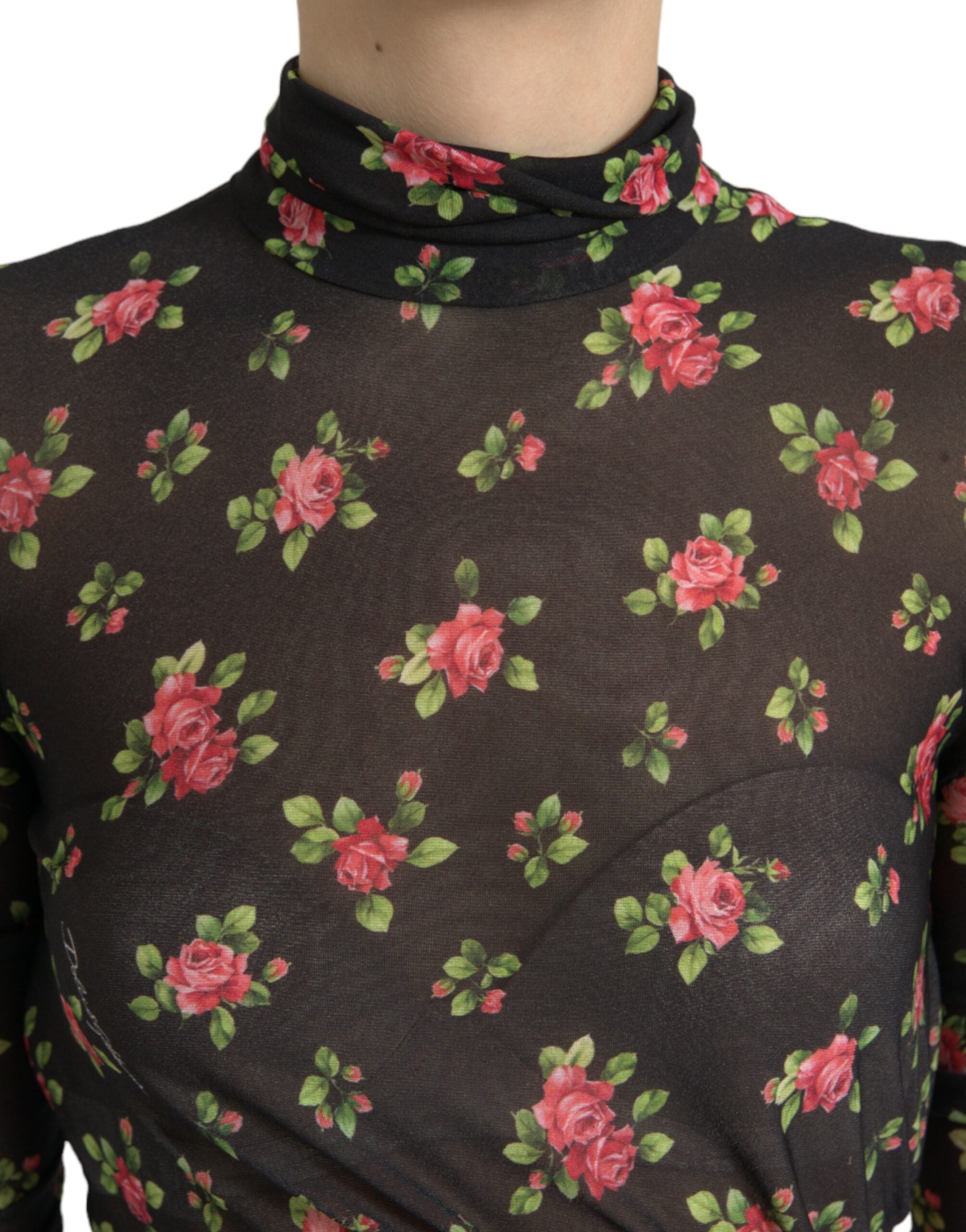 Dolce & Gabbana Black floral cutout long maxi dress-4