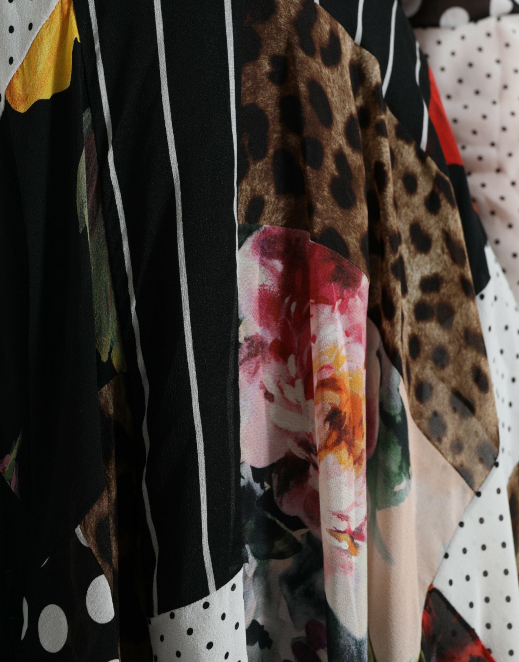 Dolce & Gabbana Multicolor Patchwork Dress with Leopard Print-5