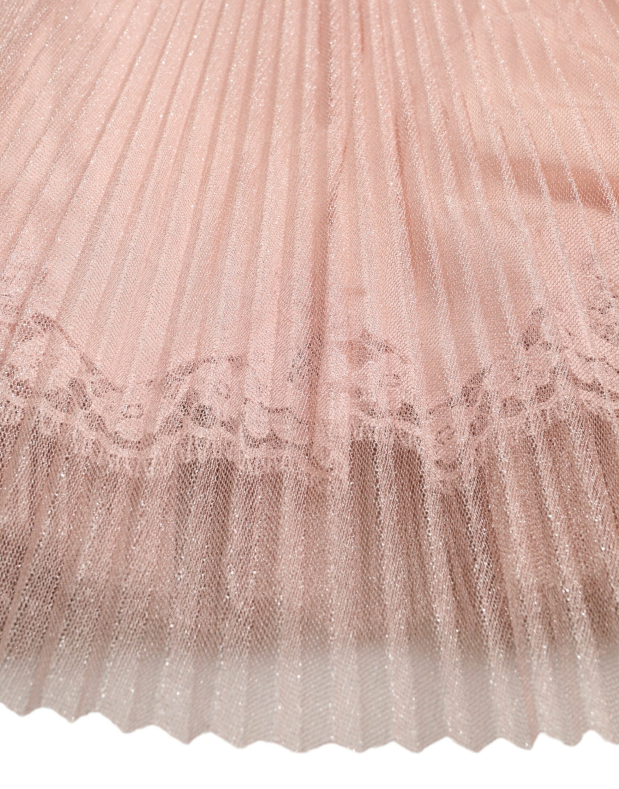 Dolce & Gabbana pink one-shoulder dress in pleated, lamellar tulle-7