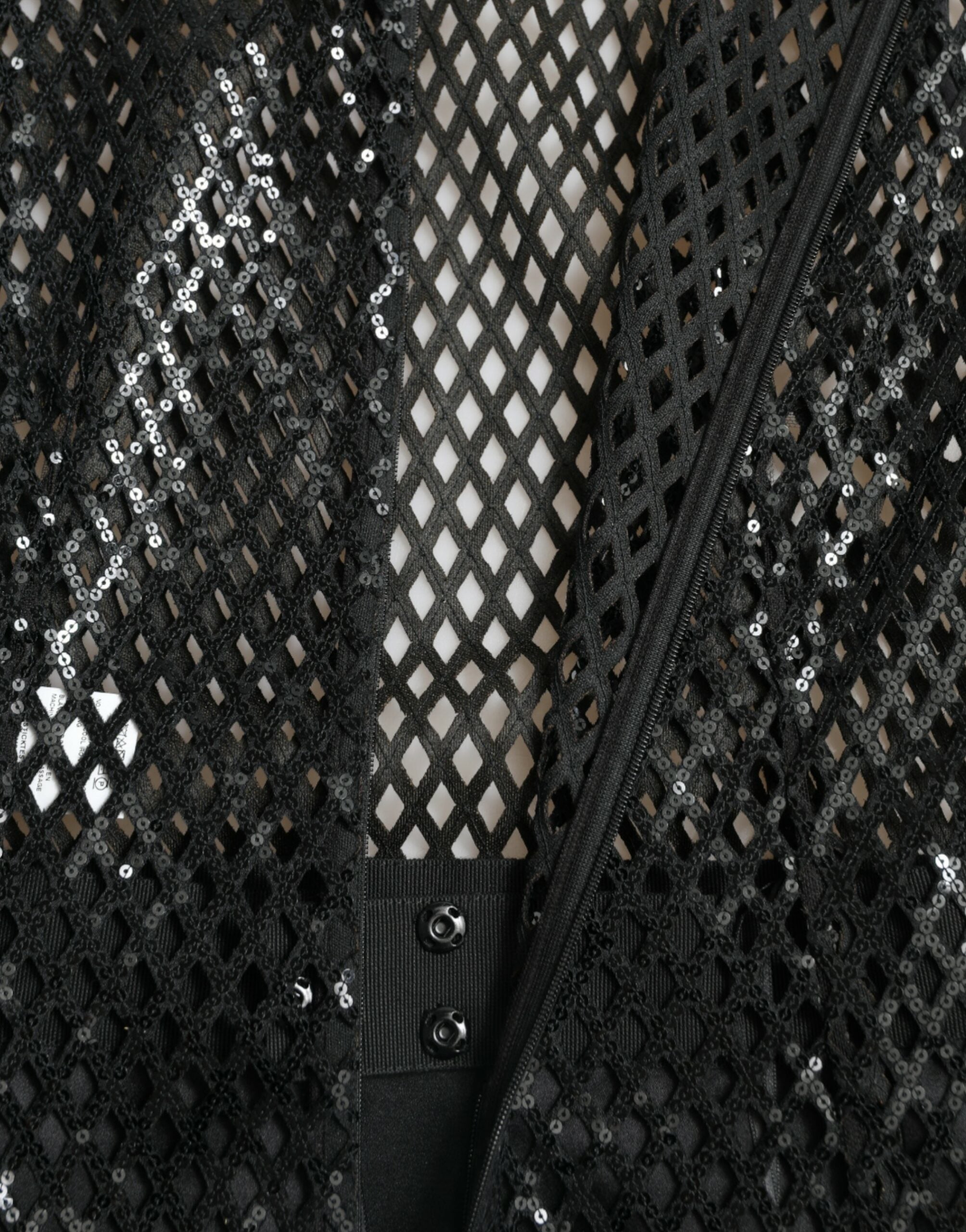 Dolce & Gabbana black sequined sleeveless mesh dress-8