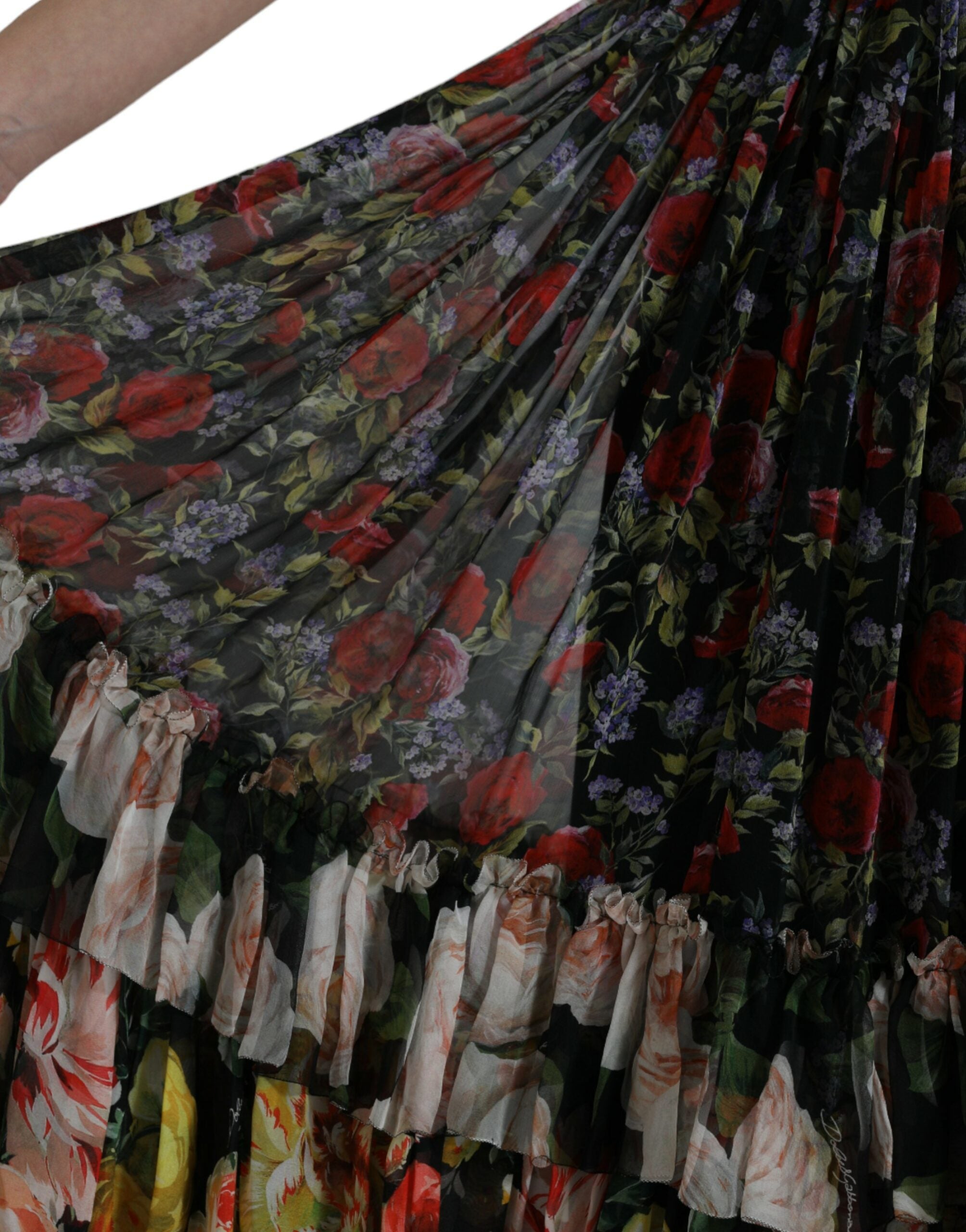 Dolce & Gabbana multicoloured floral tiered chiffon maxi dress-7