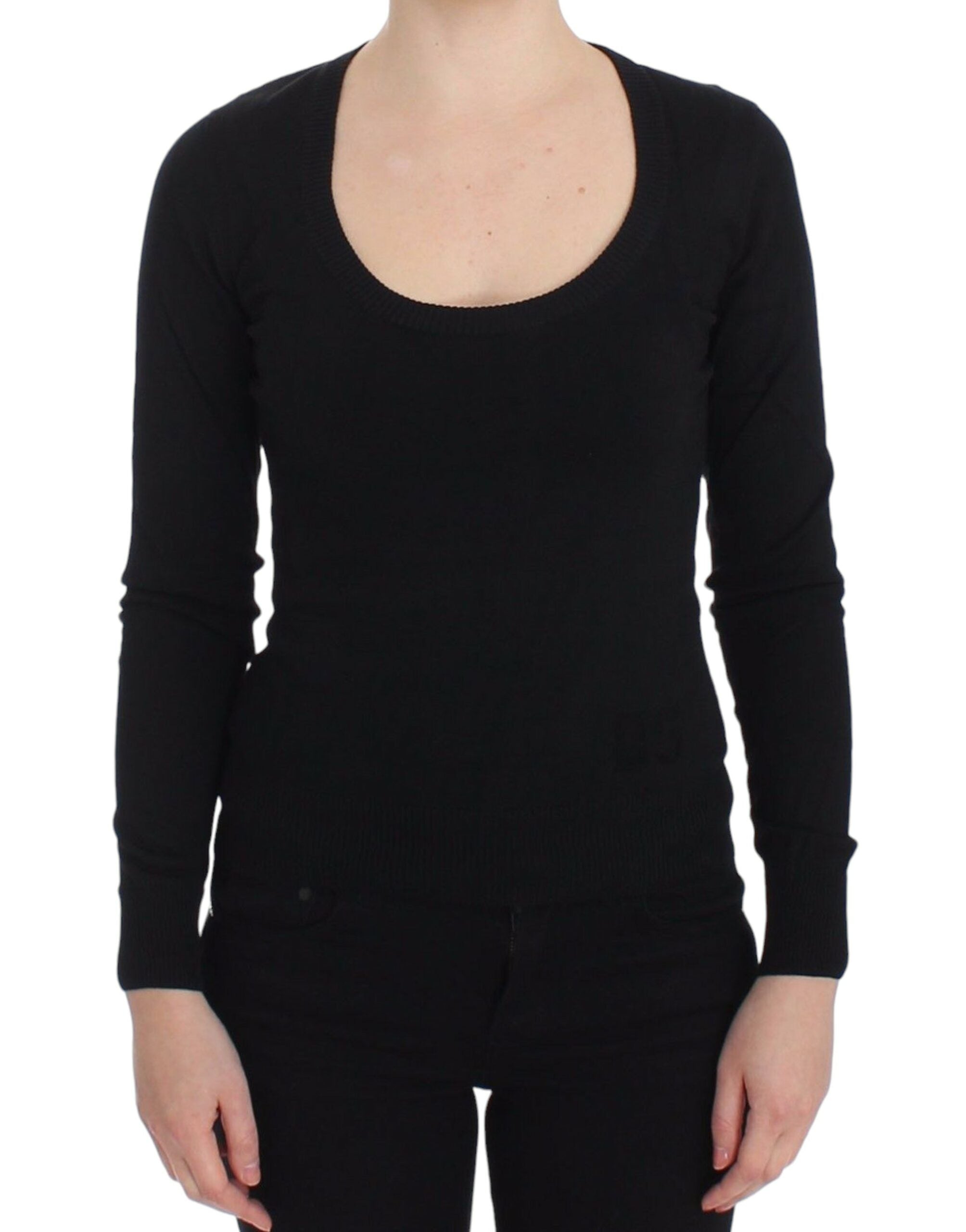 Dolce & Gabbana Schwarzer Kaschmirpullover mit Rundhalsausschnitt Pullover-1