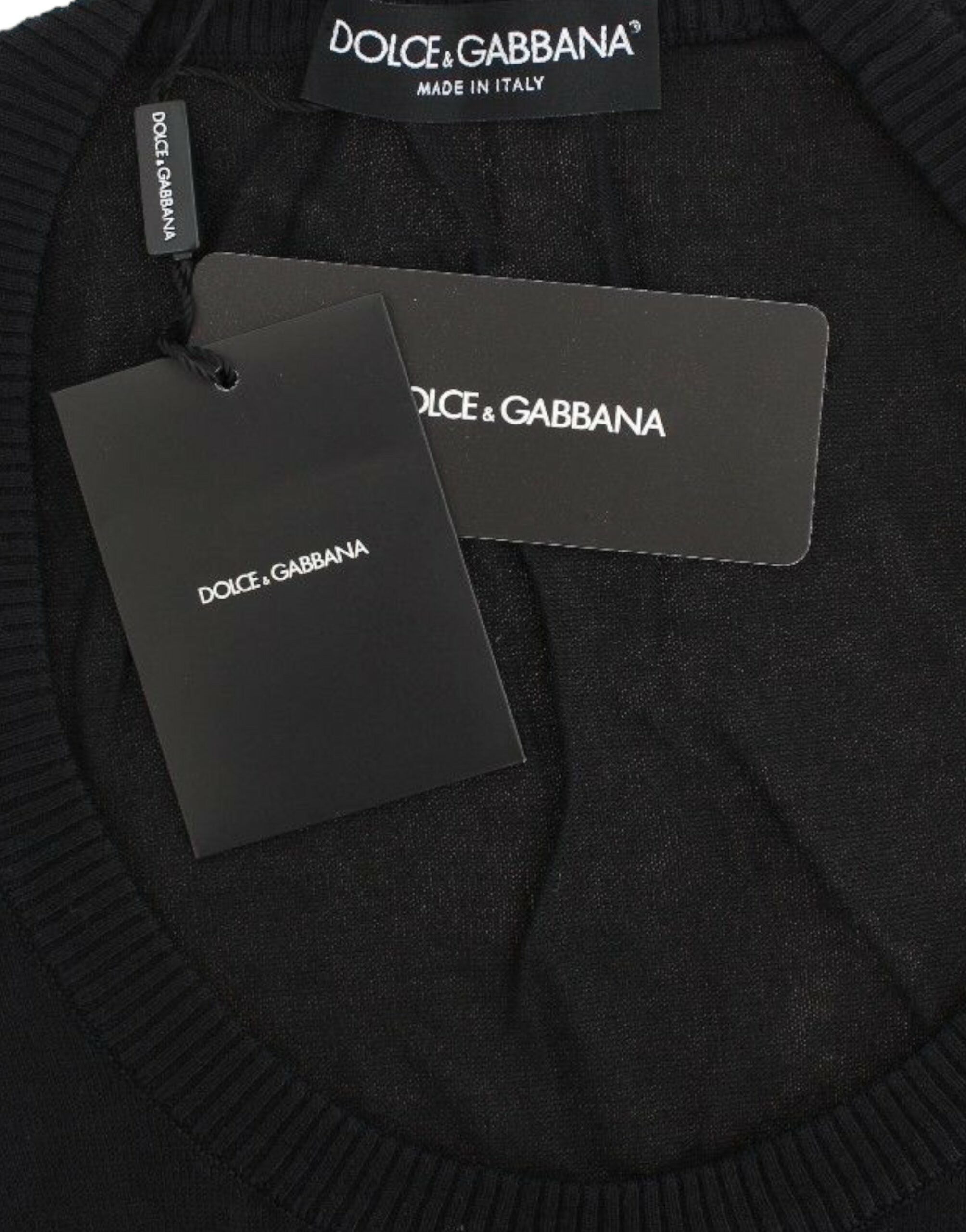 Dolce & Gabbana Schwarzer Kaschmirpullover mit Rundhalsausschnitt Pullover-6