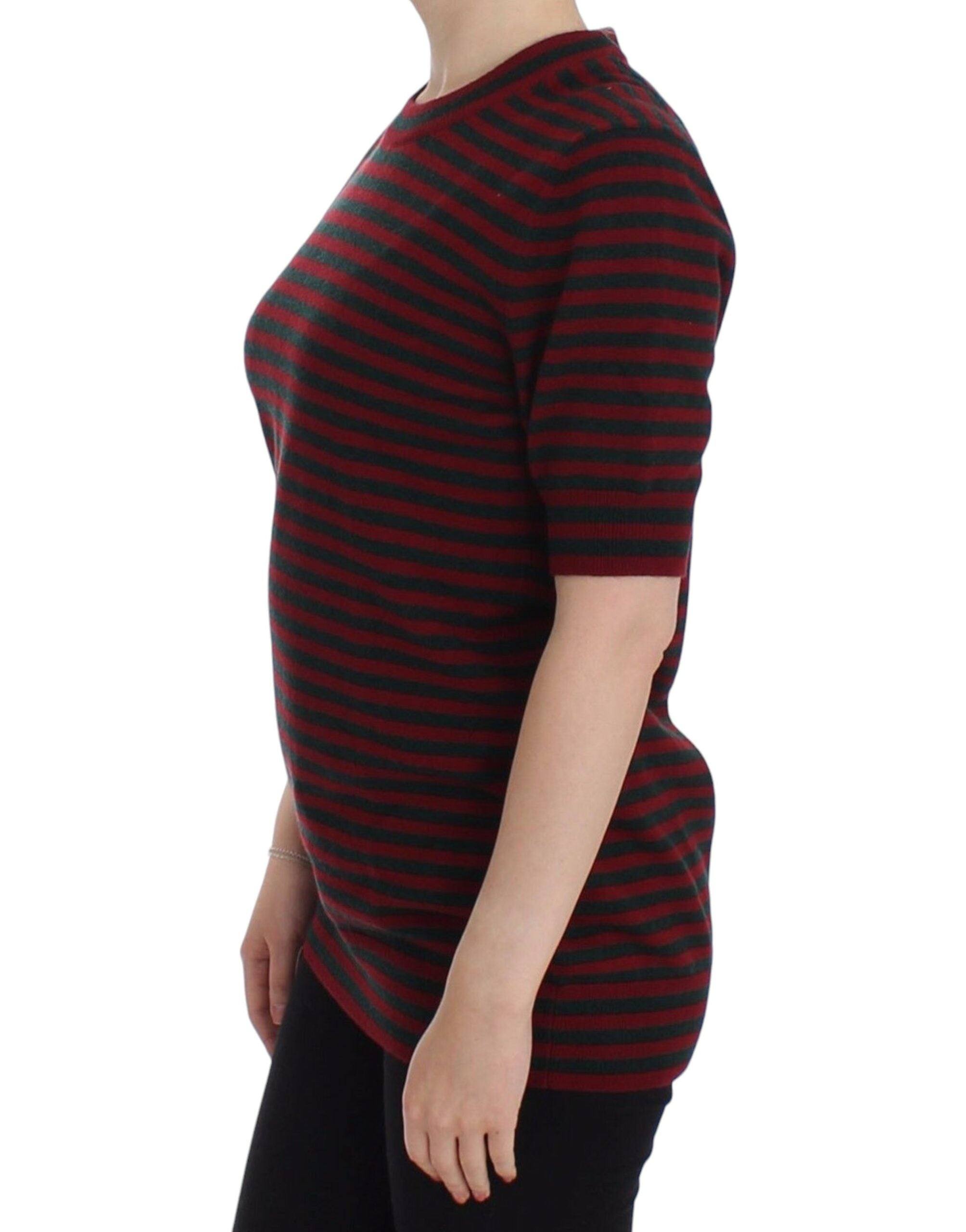 Dolce & Gabbana red-grey cashmere short-sleeved sweater-2