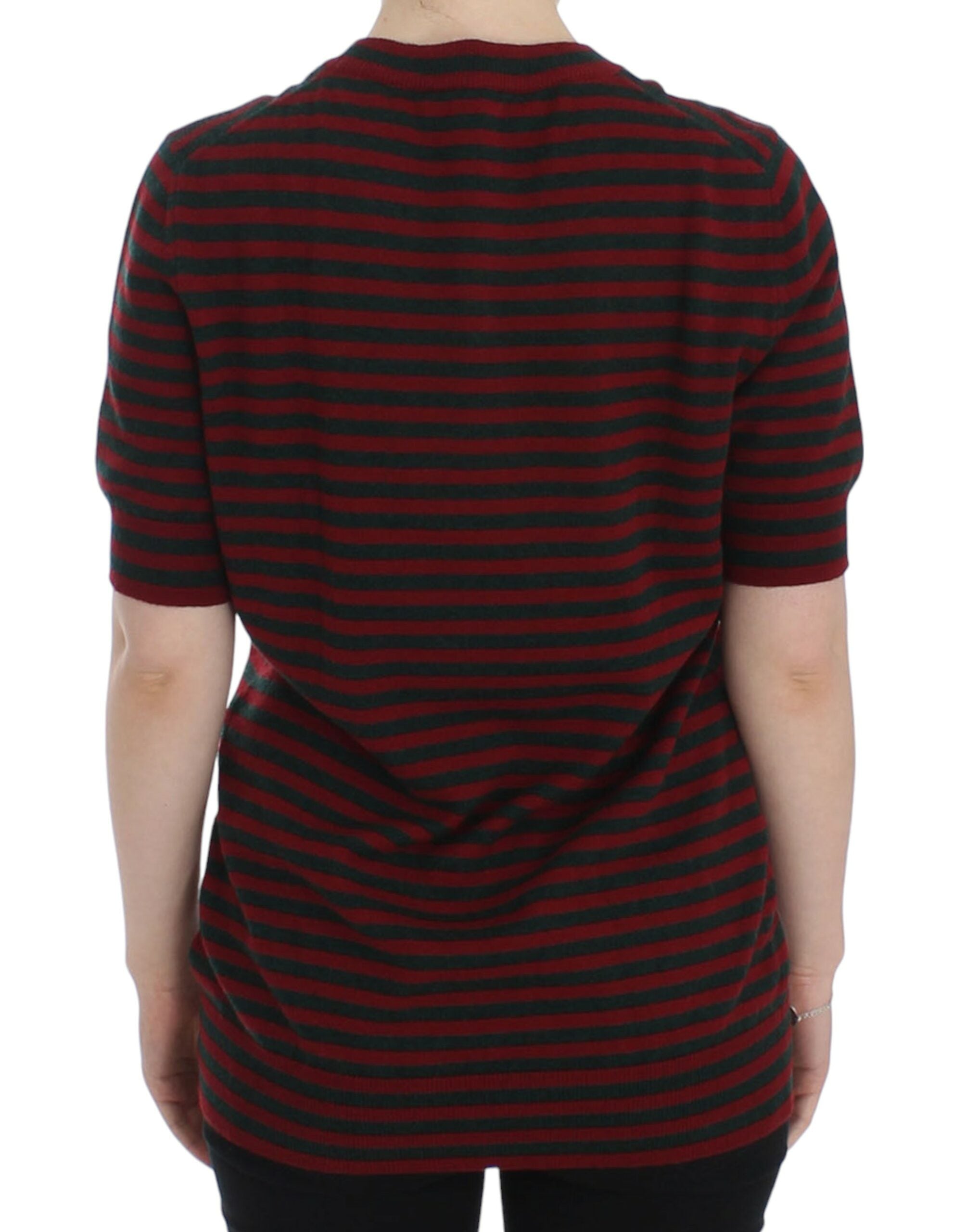 Dolce & Gabbana red-grey cashmere short-sleeved sweater-3