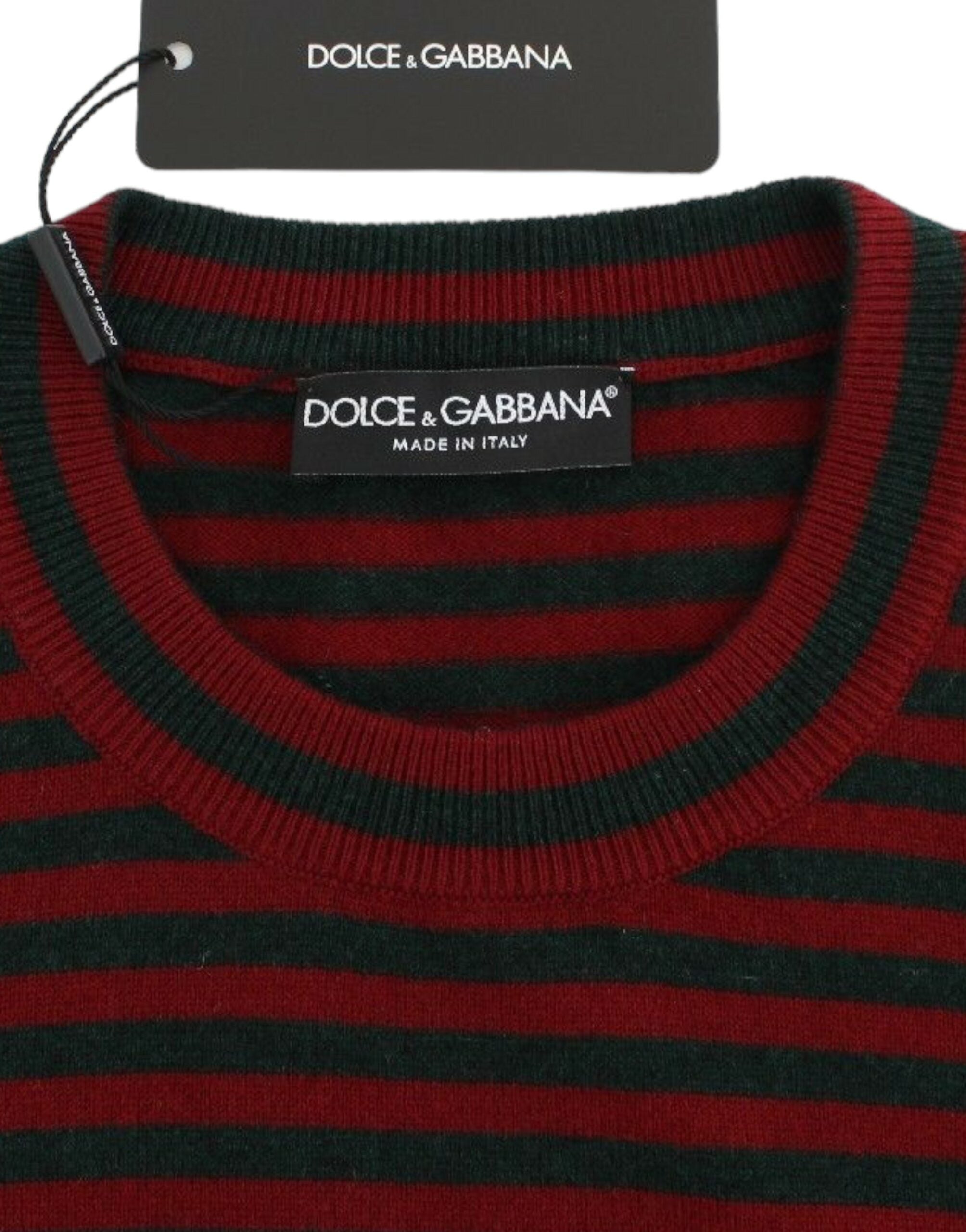 Dolce & Gabbana red-grey cashmere short-sleeved sweater-6