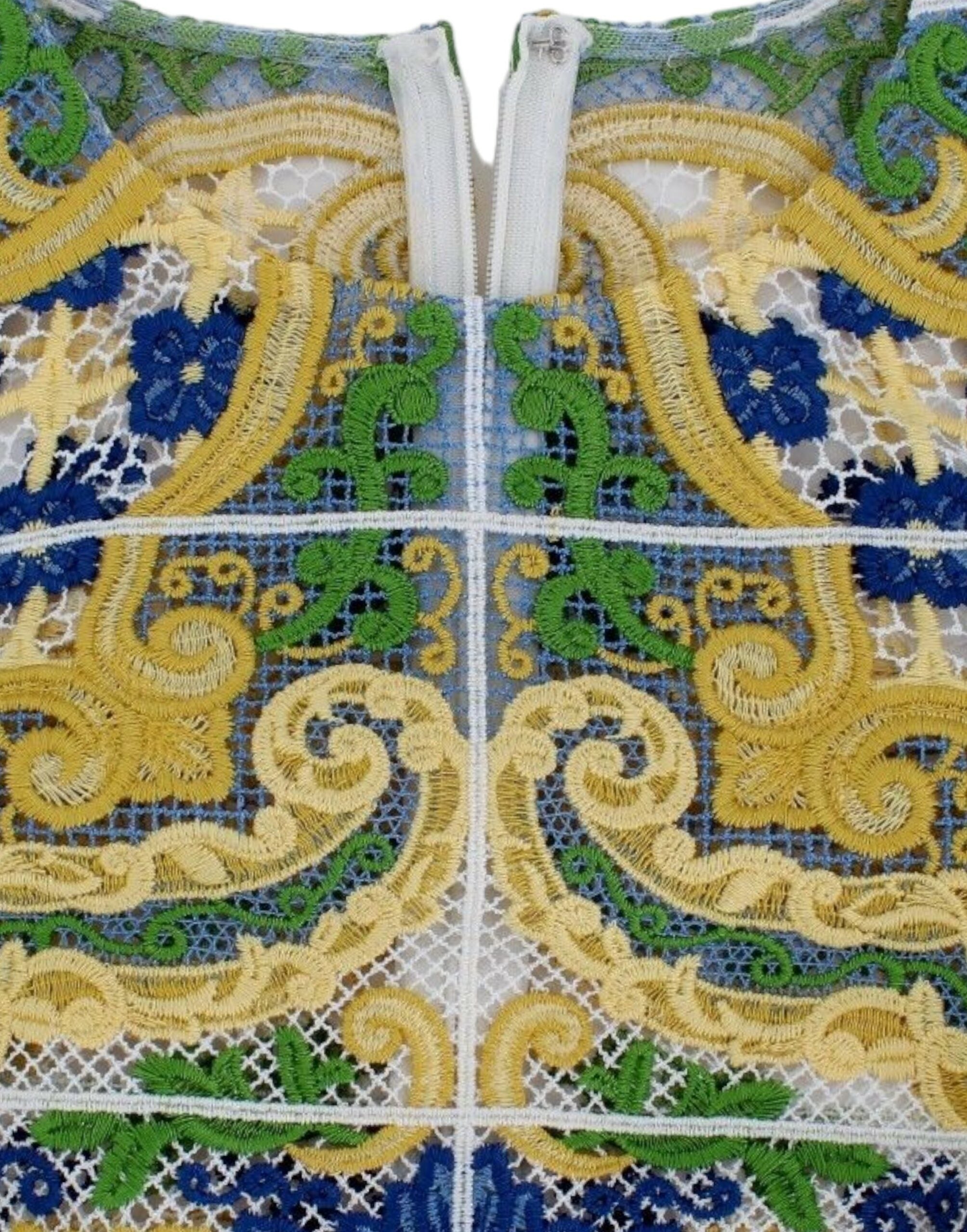 Dolce & Gabbana Jersey bordado de mayólica multicolor-6
