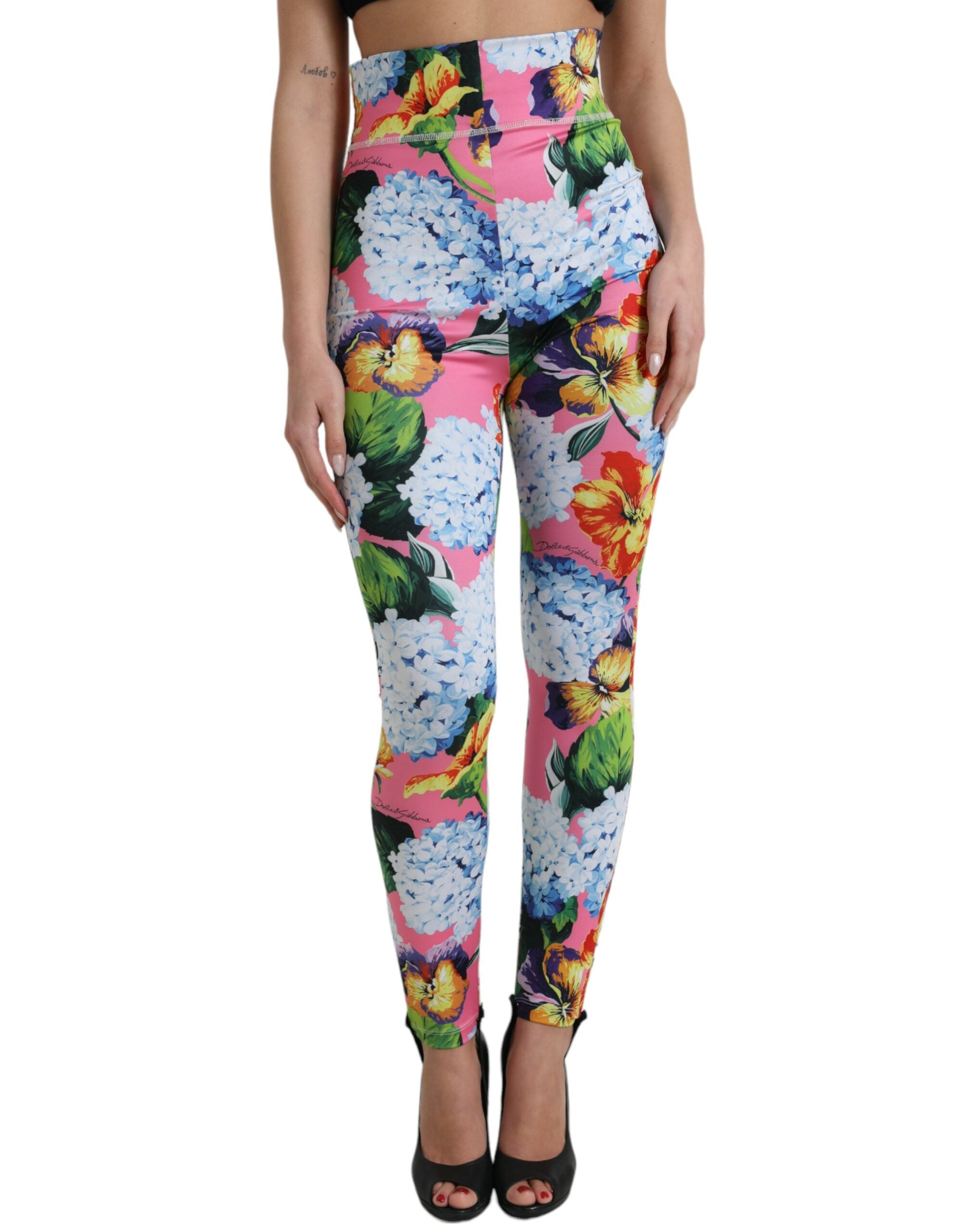 Dolce & Gabbana Multicolor Floral High-Waisted Leggings