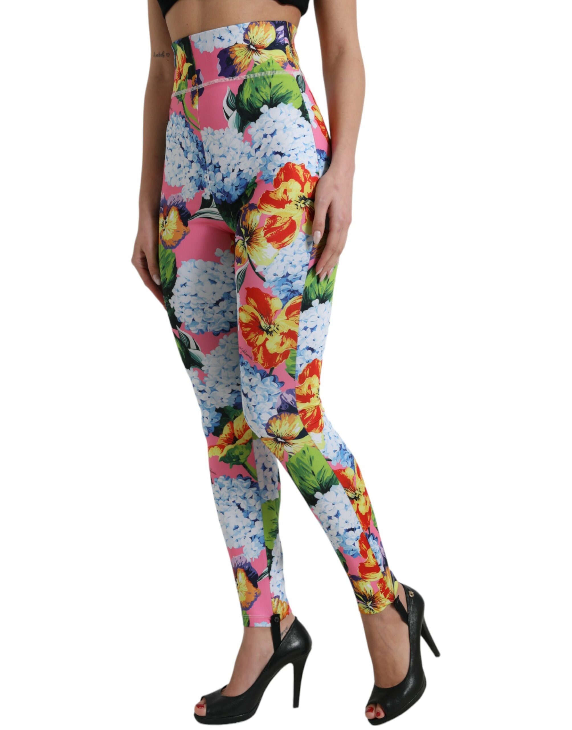 Dolce & Gabbana Multicolor Floral High-Waisted Leggings-2