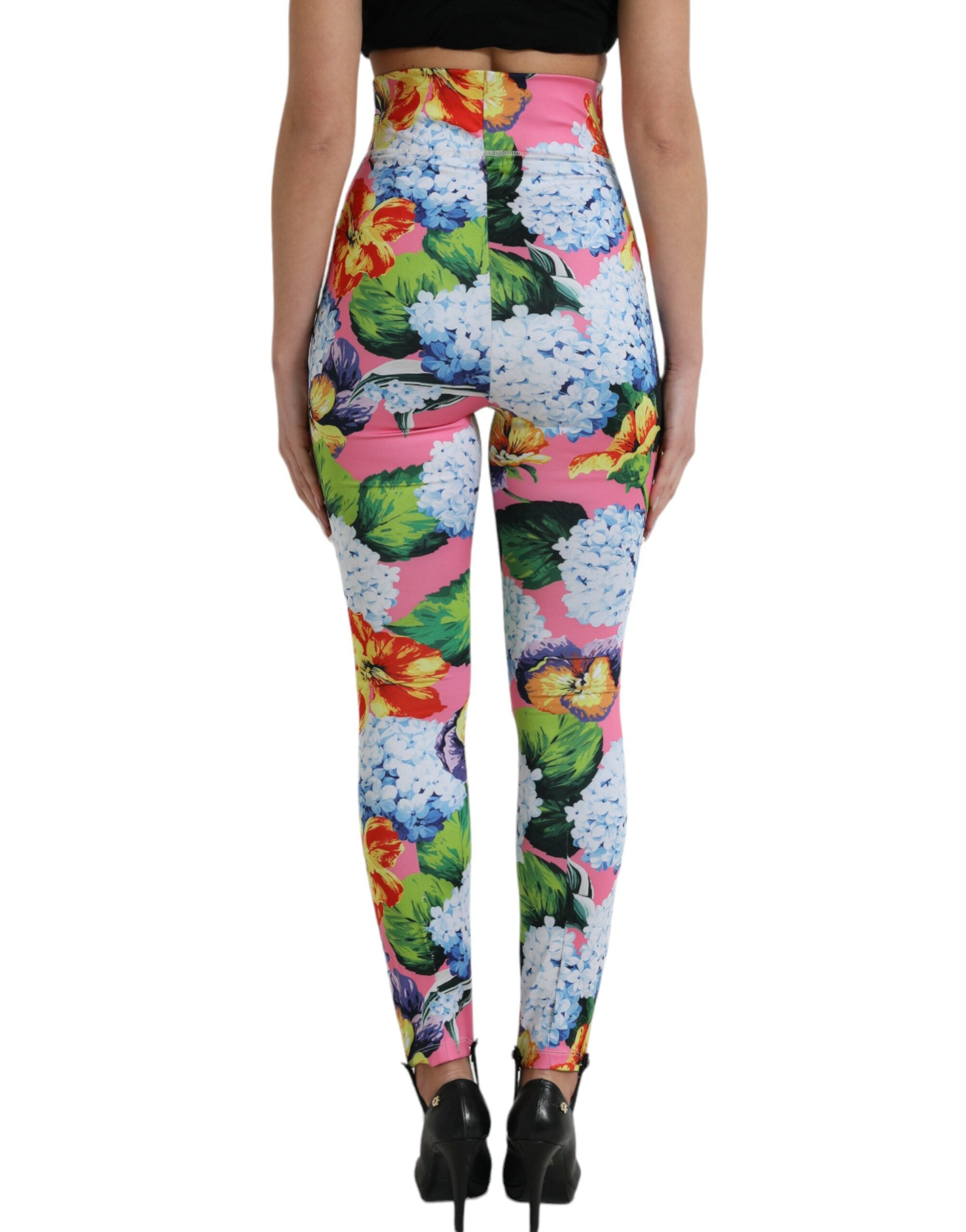 Dolce & Gabbana Multicolor Floral High-Waisted Leggings-3